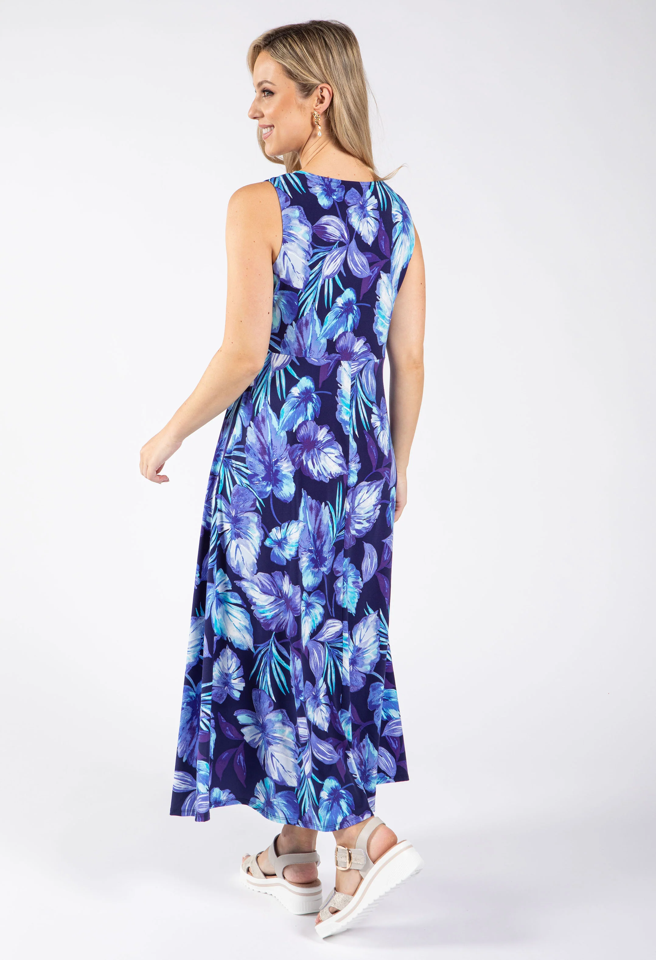 Floral Palm Print Dress - Image 5