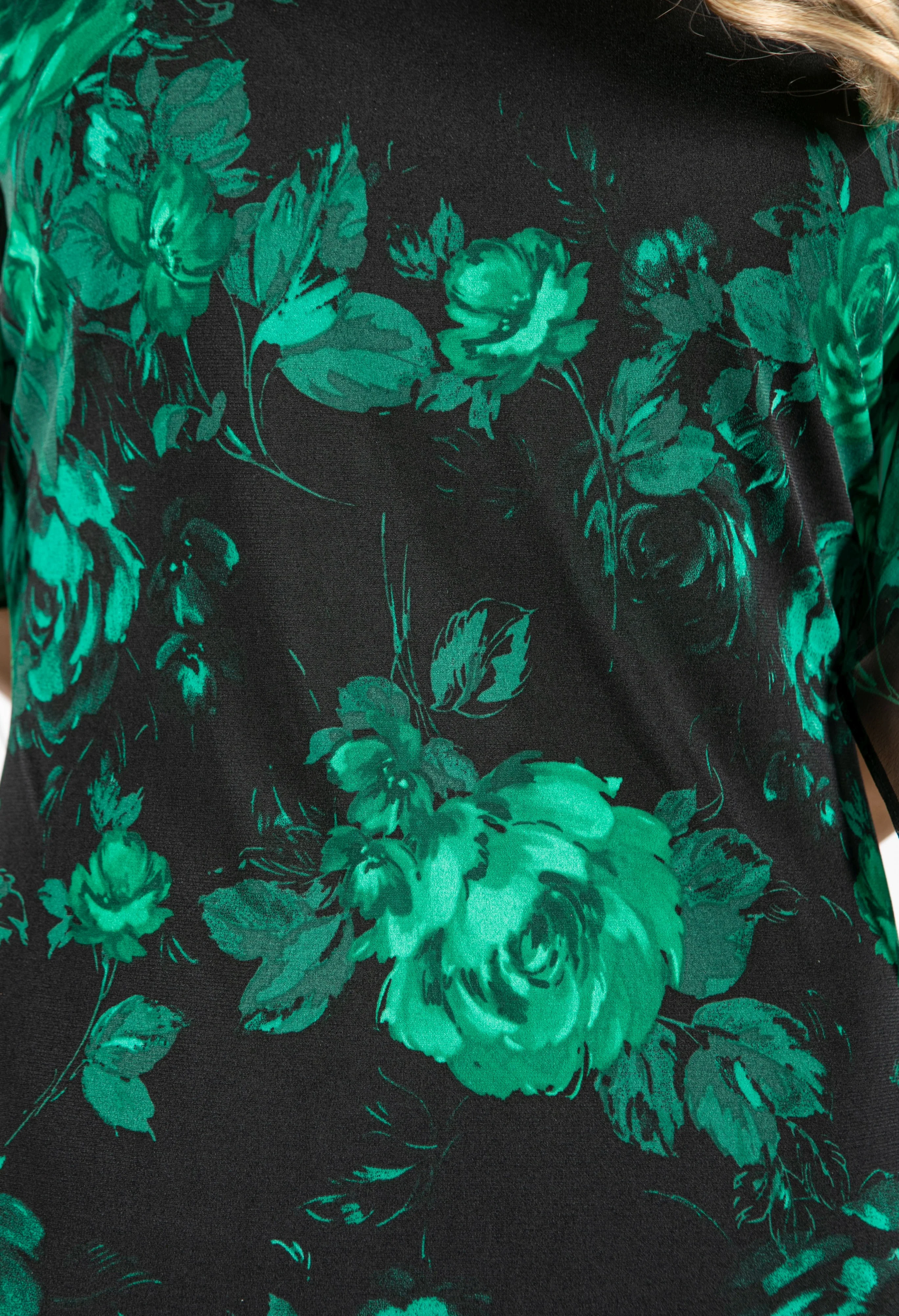 Floral Print Angel Sleeve Dress - Image 4