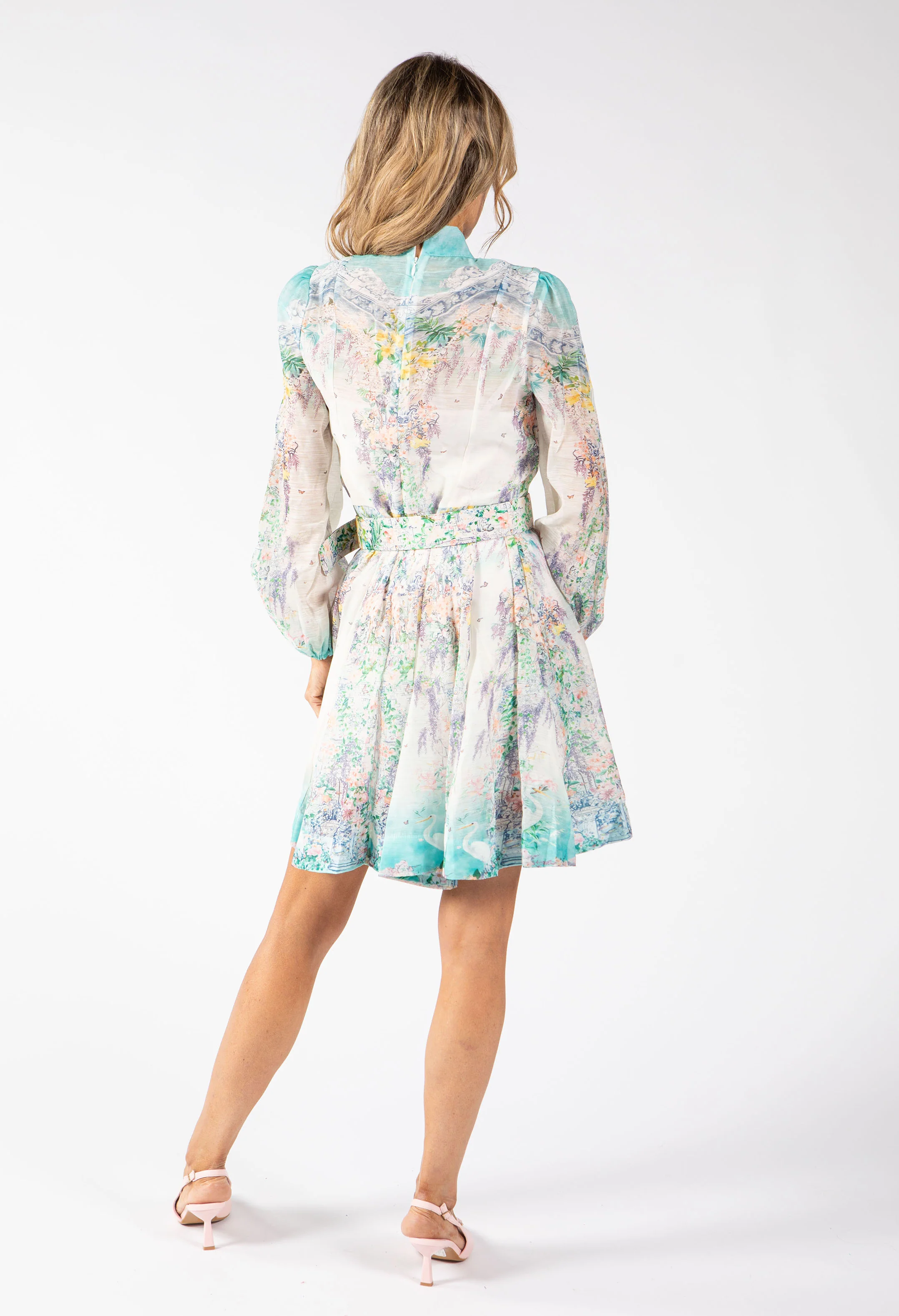 Floral Print Belted Short Dress - Image 6