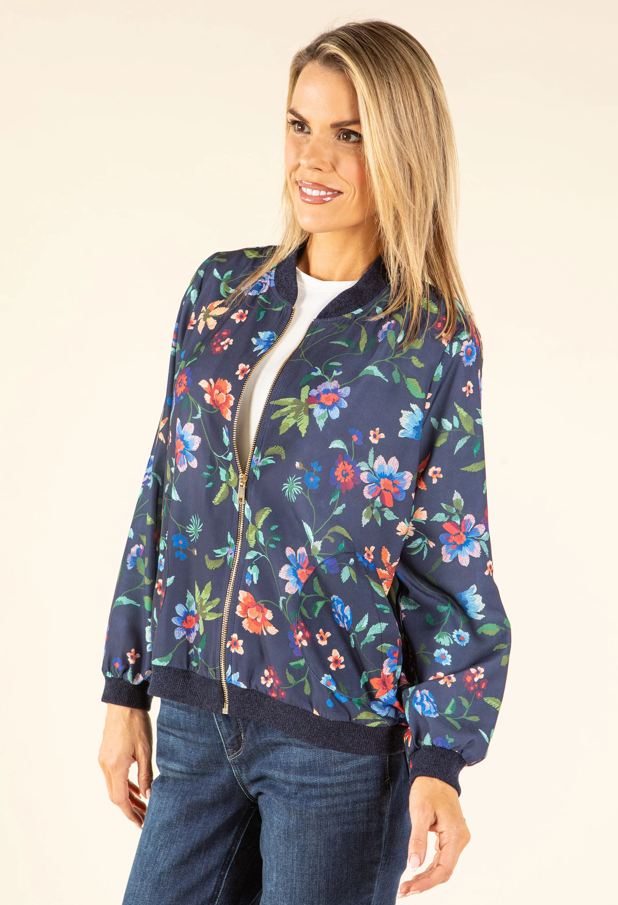 Floral Print Bomber Jacket - Image 4