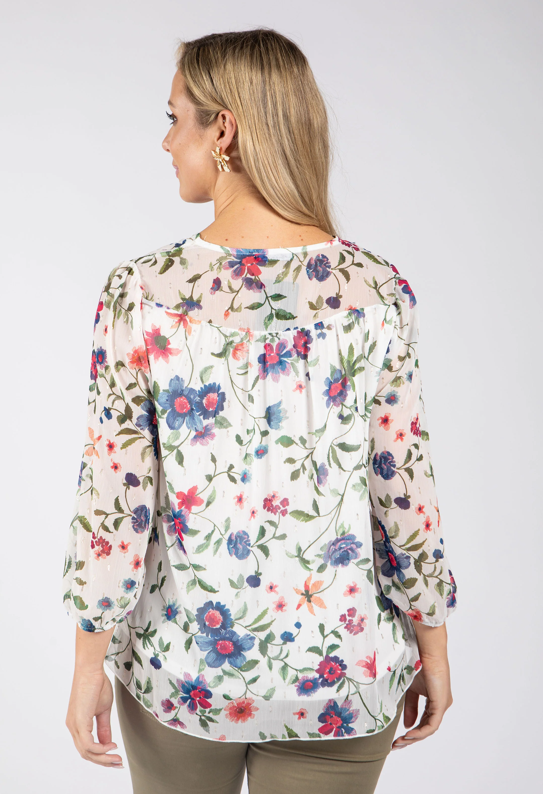 Floral Print Chiffon Blouse - Image 5