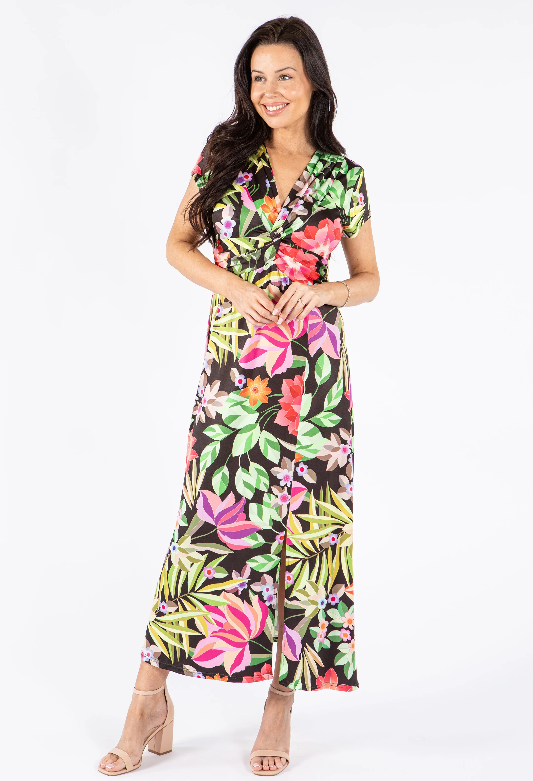 Floral Print Front Knot Dress - Image 3