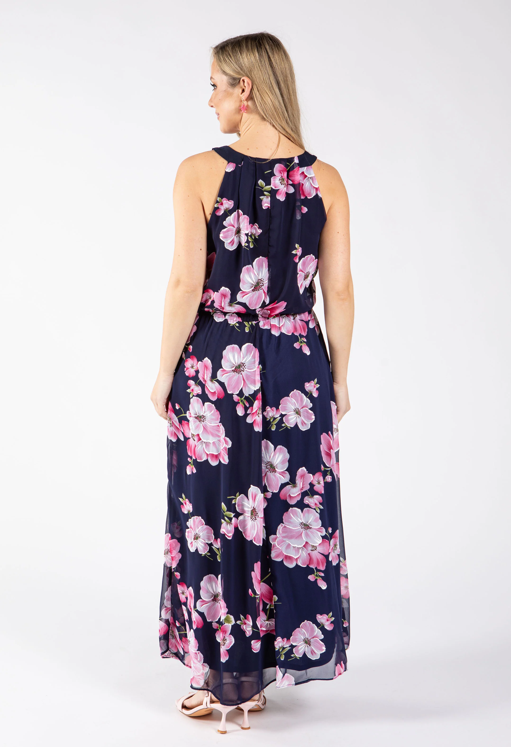 Floral Print Halter Maxi Dress - Image 5
