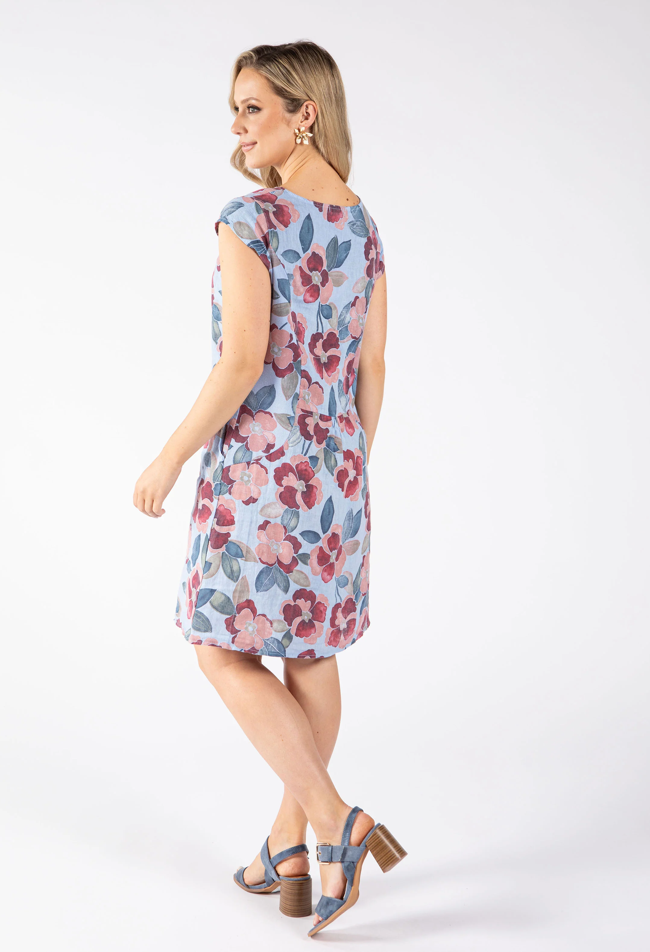 Floral Print Linen Dress - Image 6