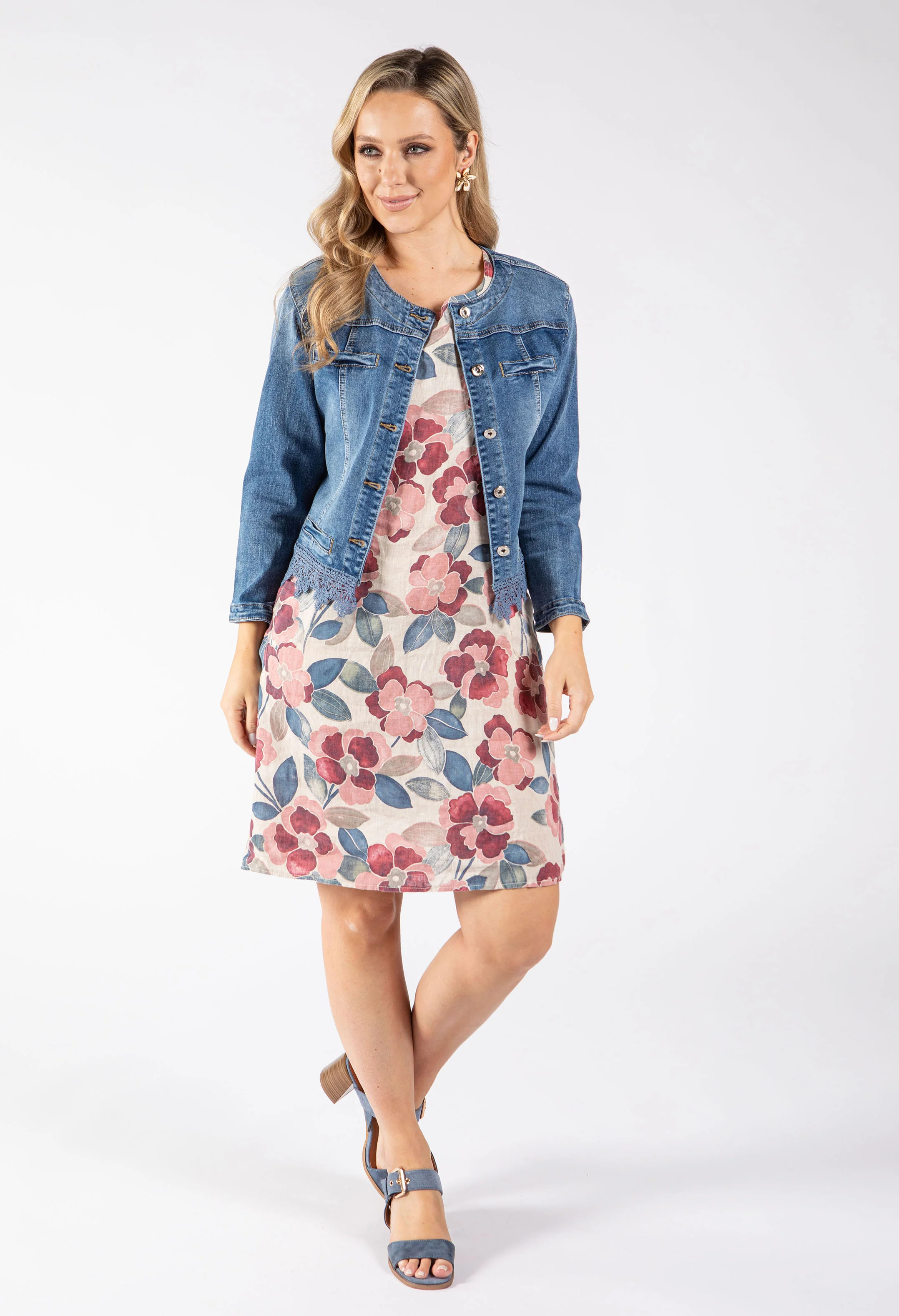 Floral Print Linen Dress - Image 8