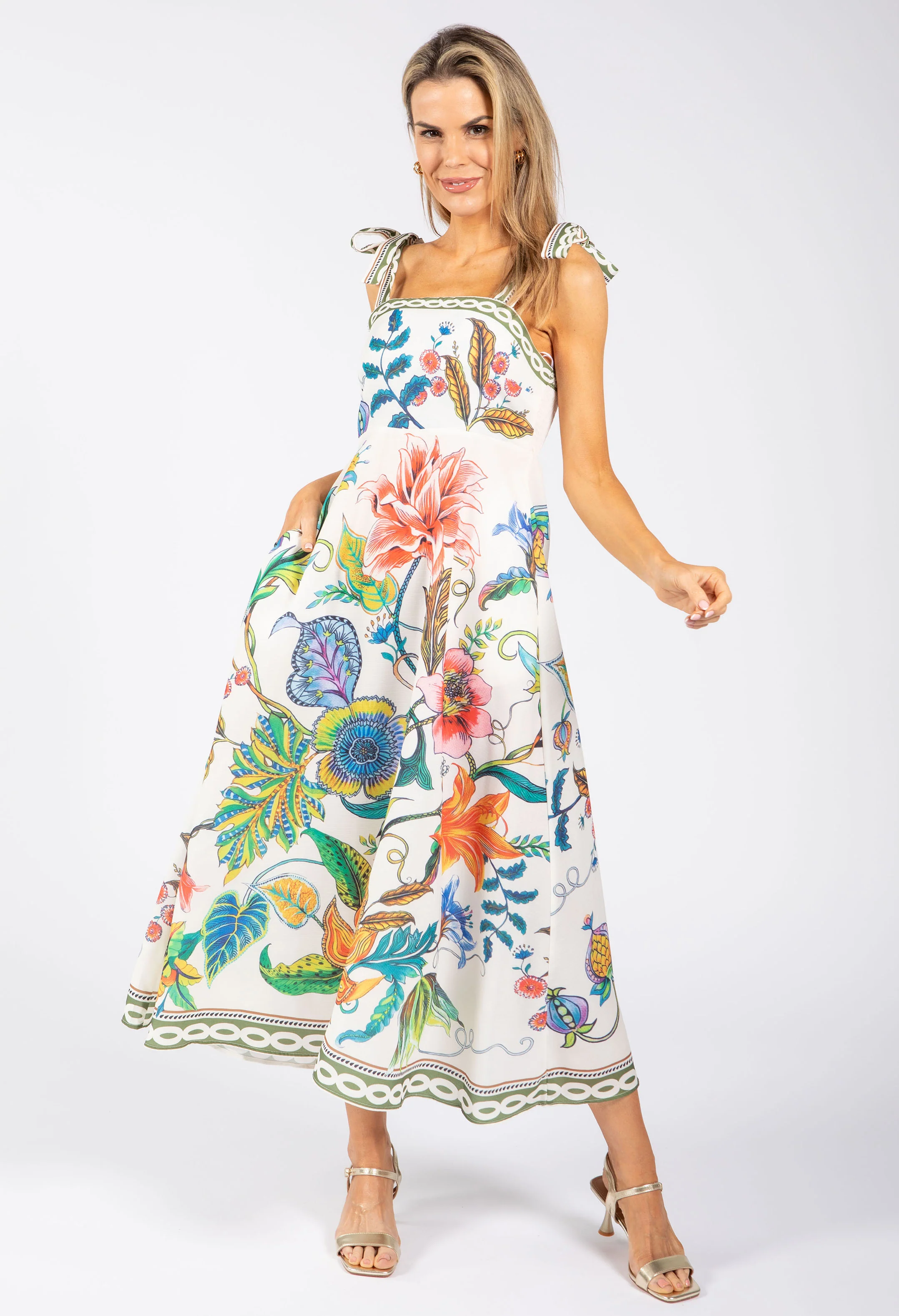 Floral Print Midi Dress - Image 3
