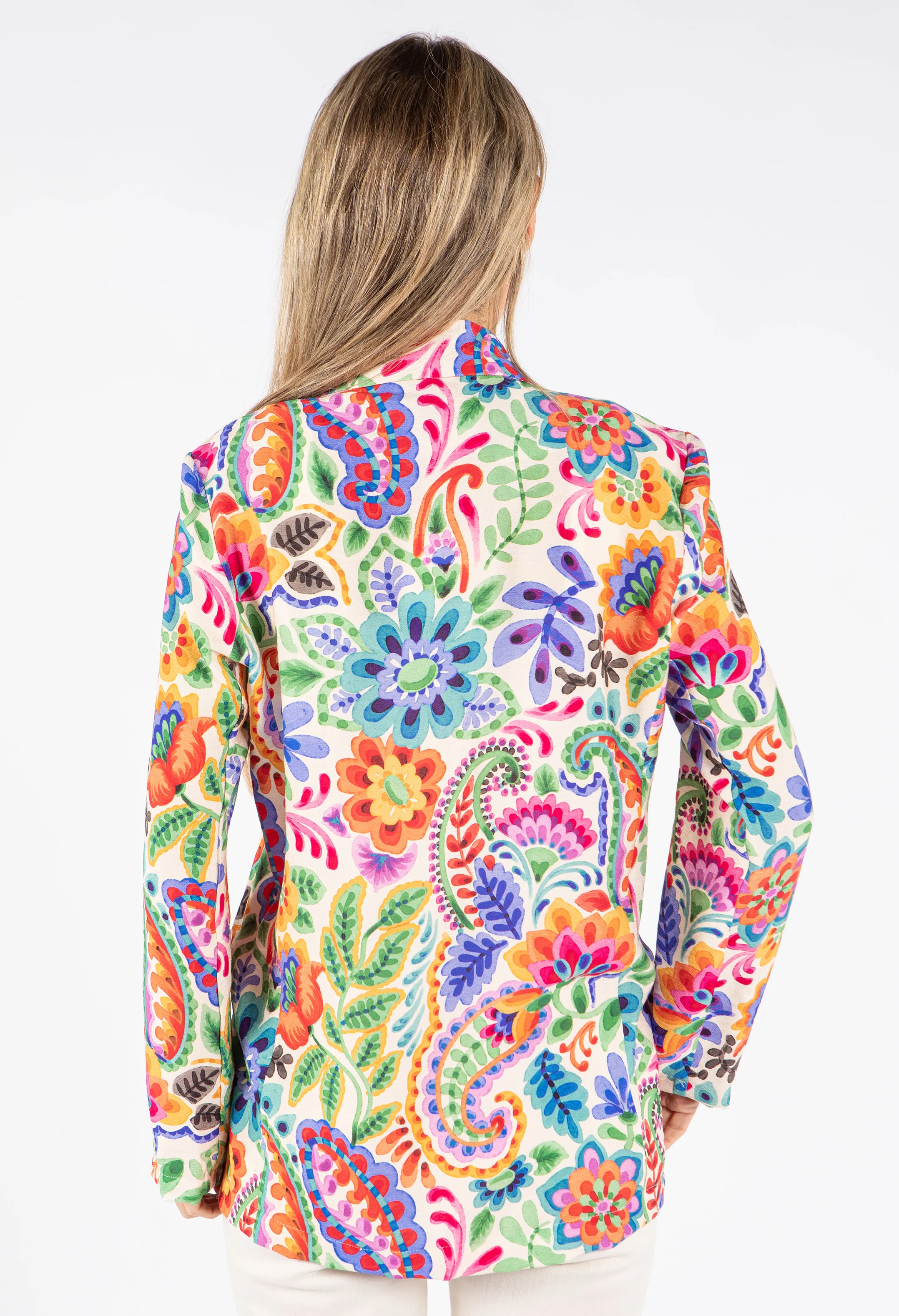 Floral Print Open Blazer - Image 5