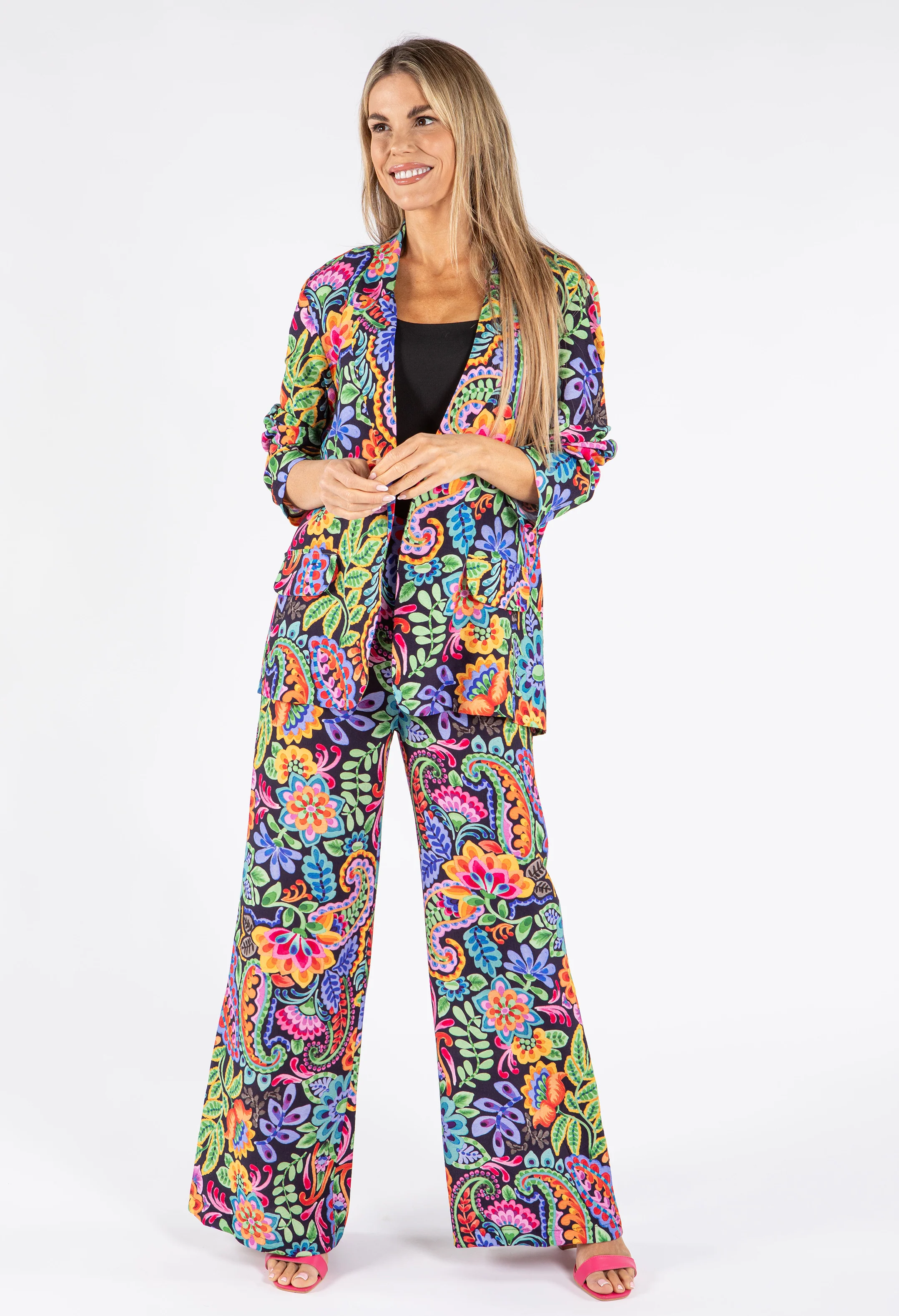 Floral Print Open Blazer - Image 7