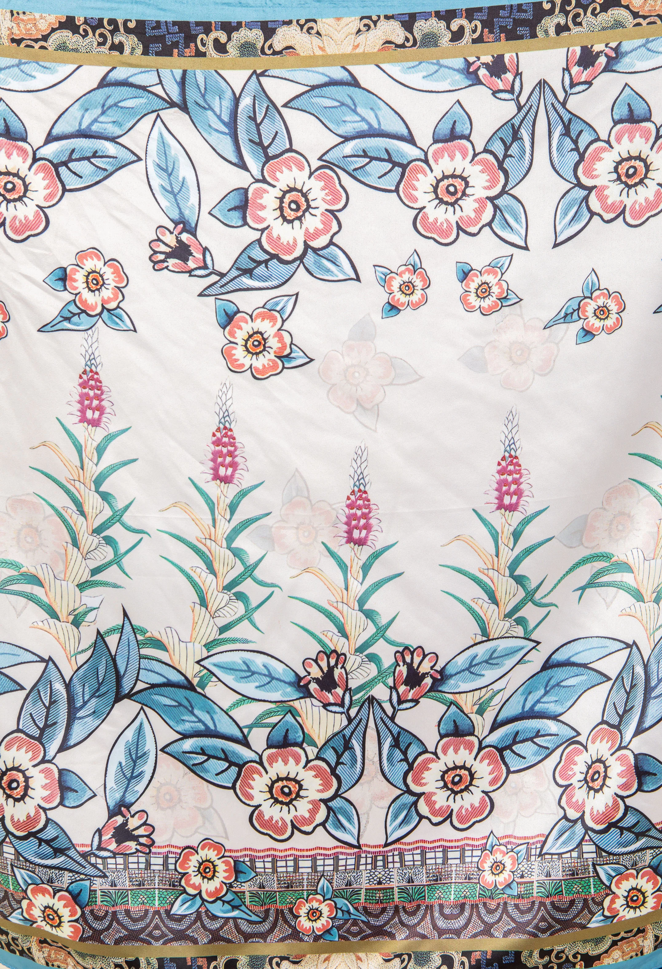 Floral Print Satin Touch Scarf - Image 3