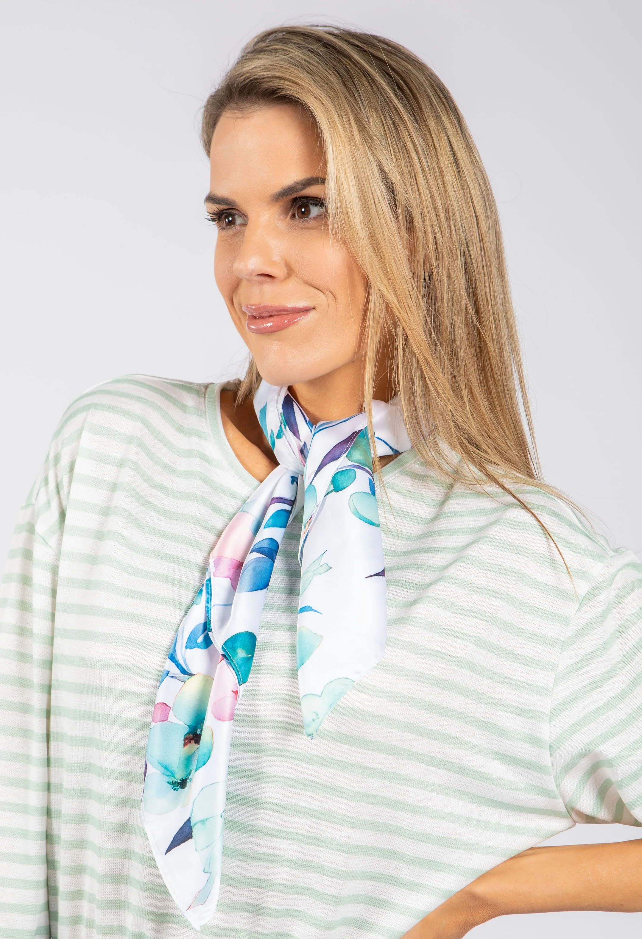 Floral Print Satin Touch Scarf - Image 5