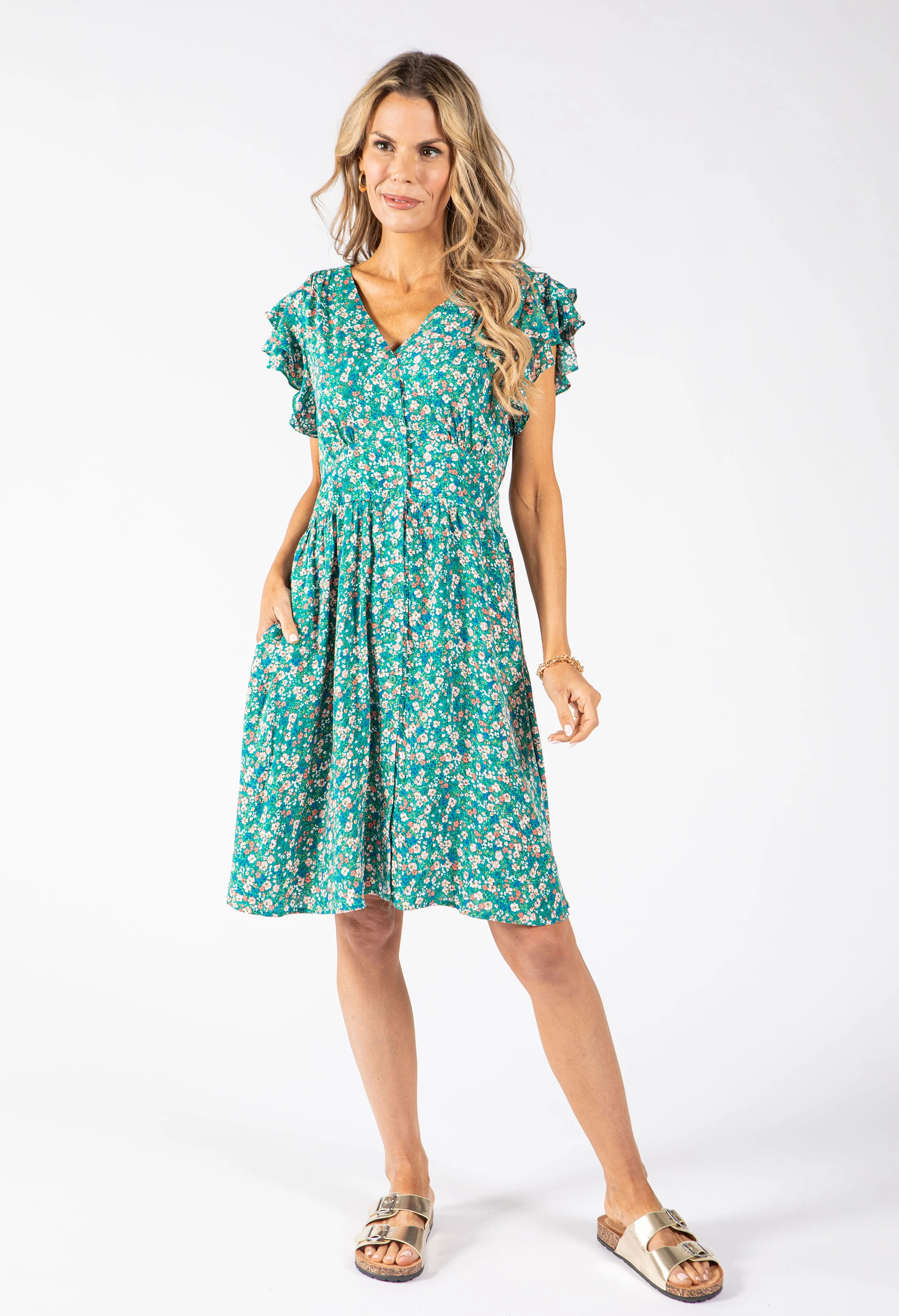 Floral Print Short Dress - Image 4