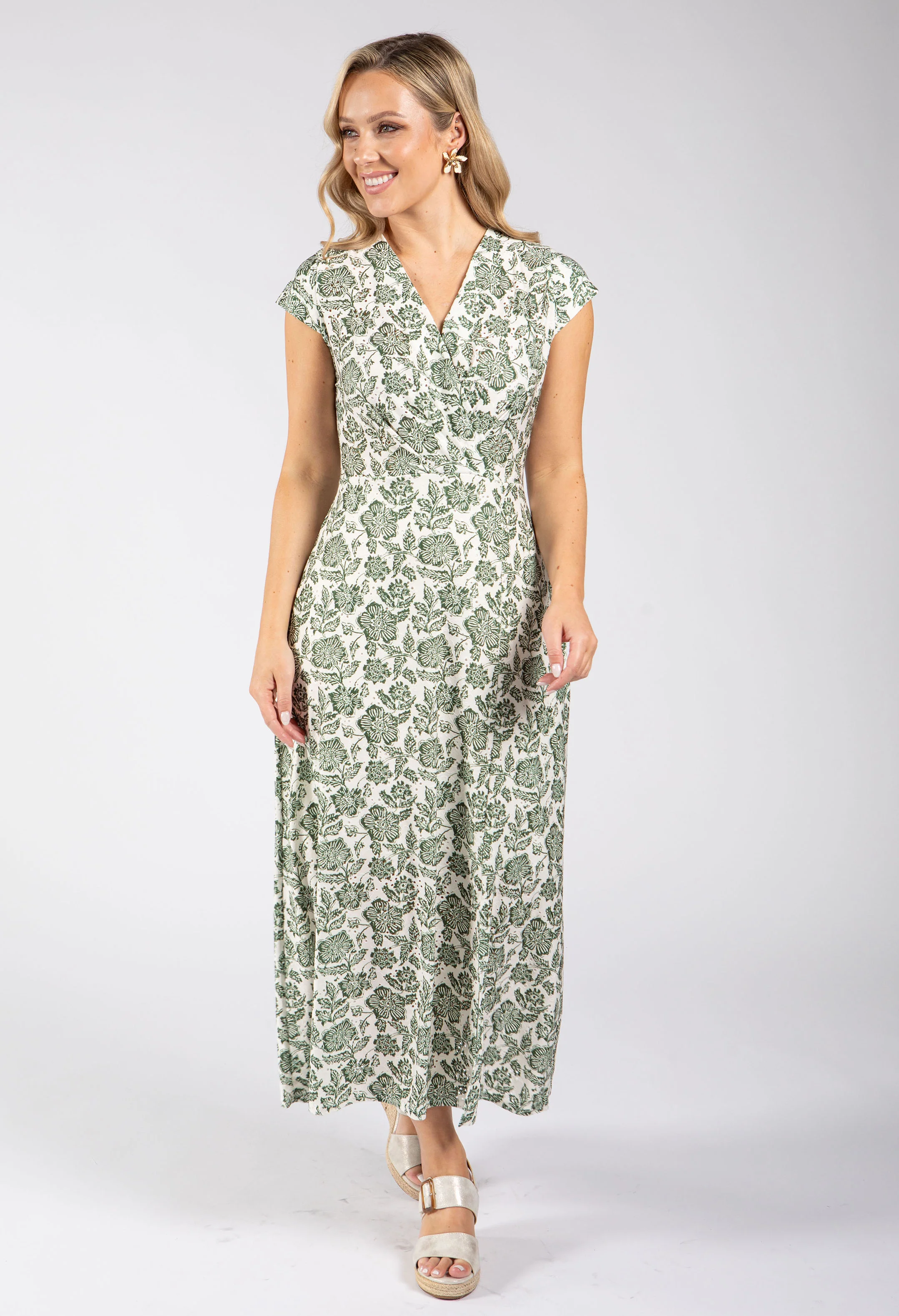Floral Print Sleeveless Wrap Midi Dress - Image 4