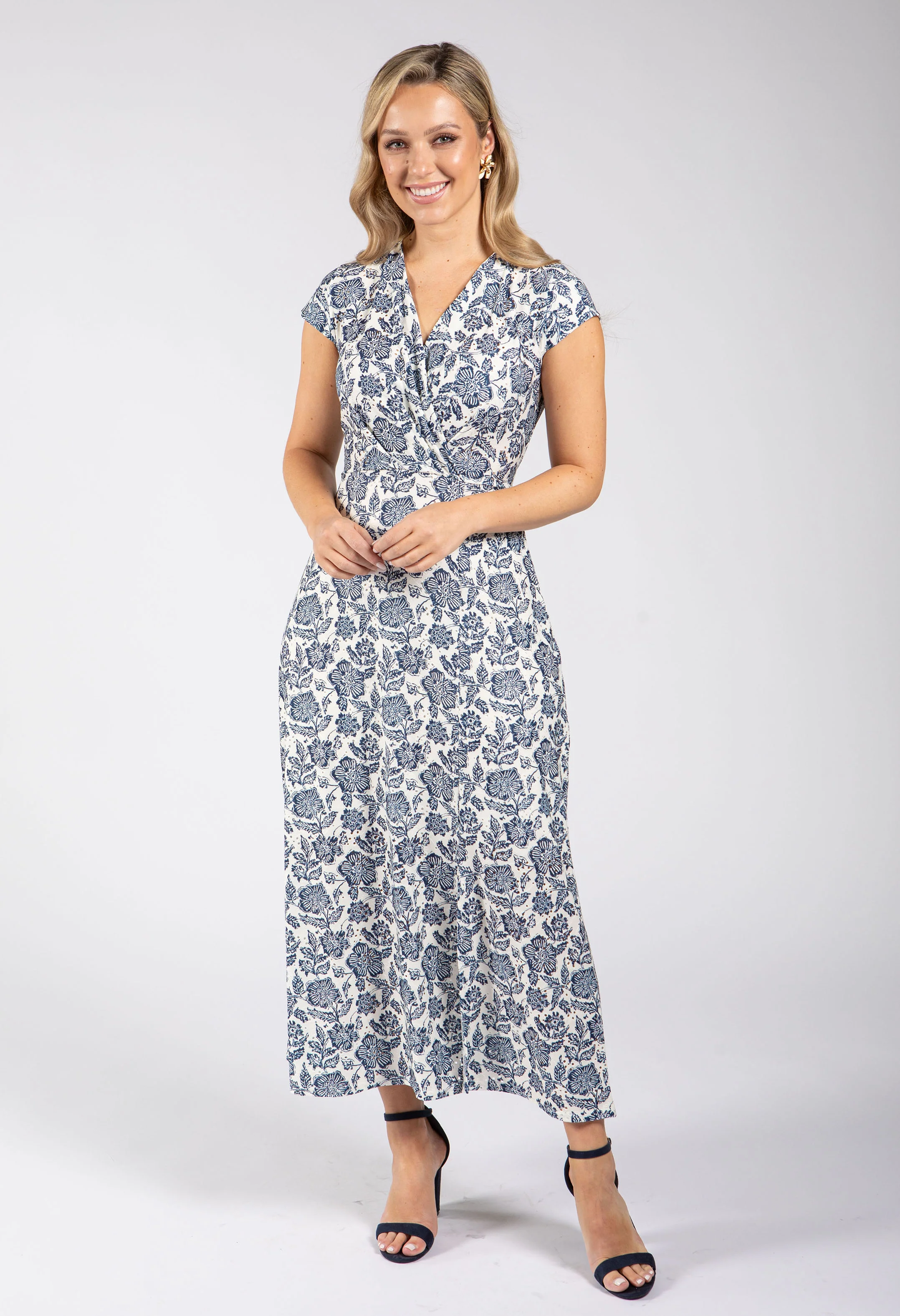 Floral Print Sleeveless Wrap Midi Dress - Image 8
