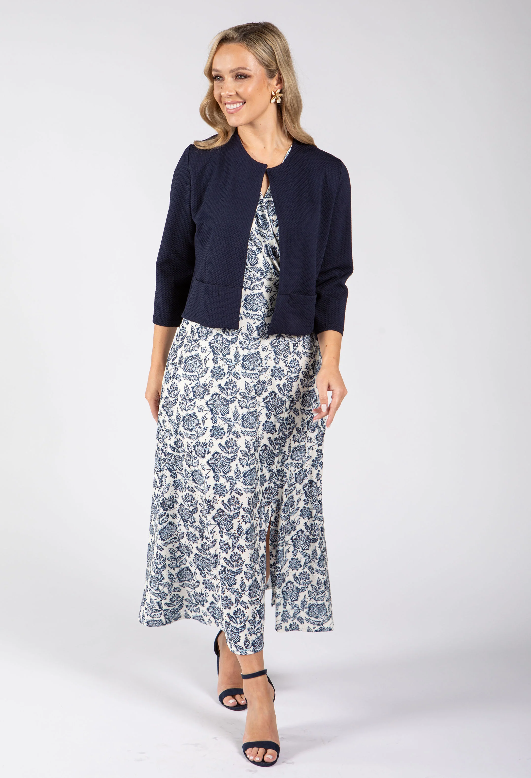 Floral Print Sleeveless Wrap Midi Dress - Image 9