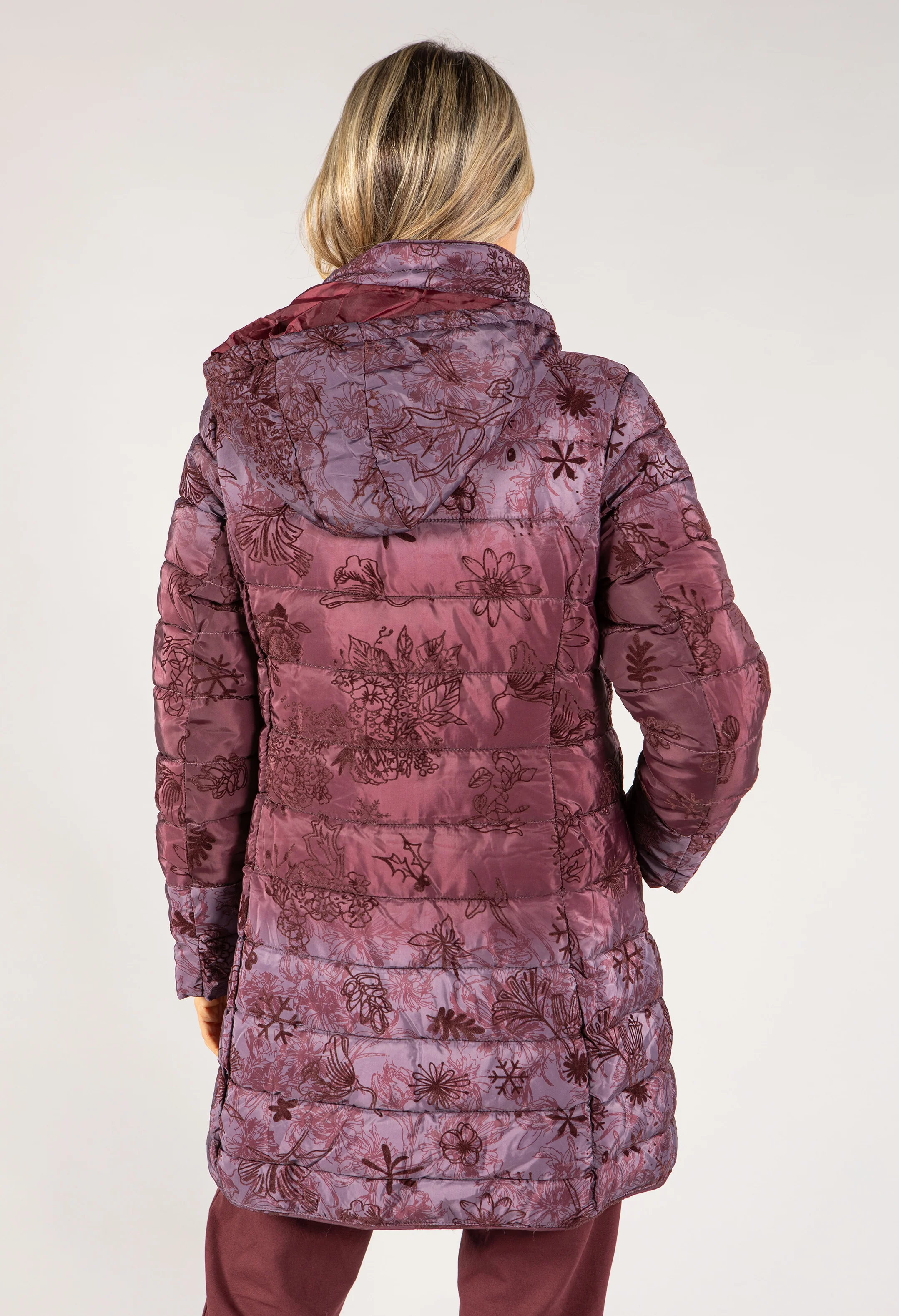 Floral Print Thermal Coat - Image 10