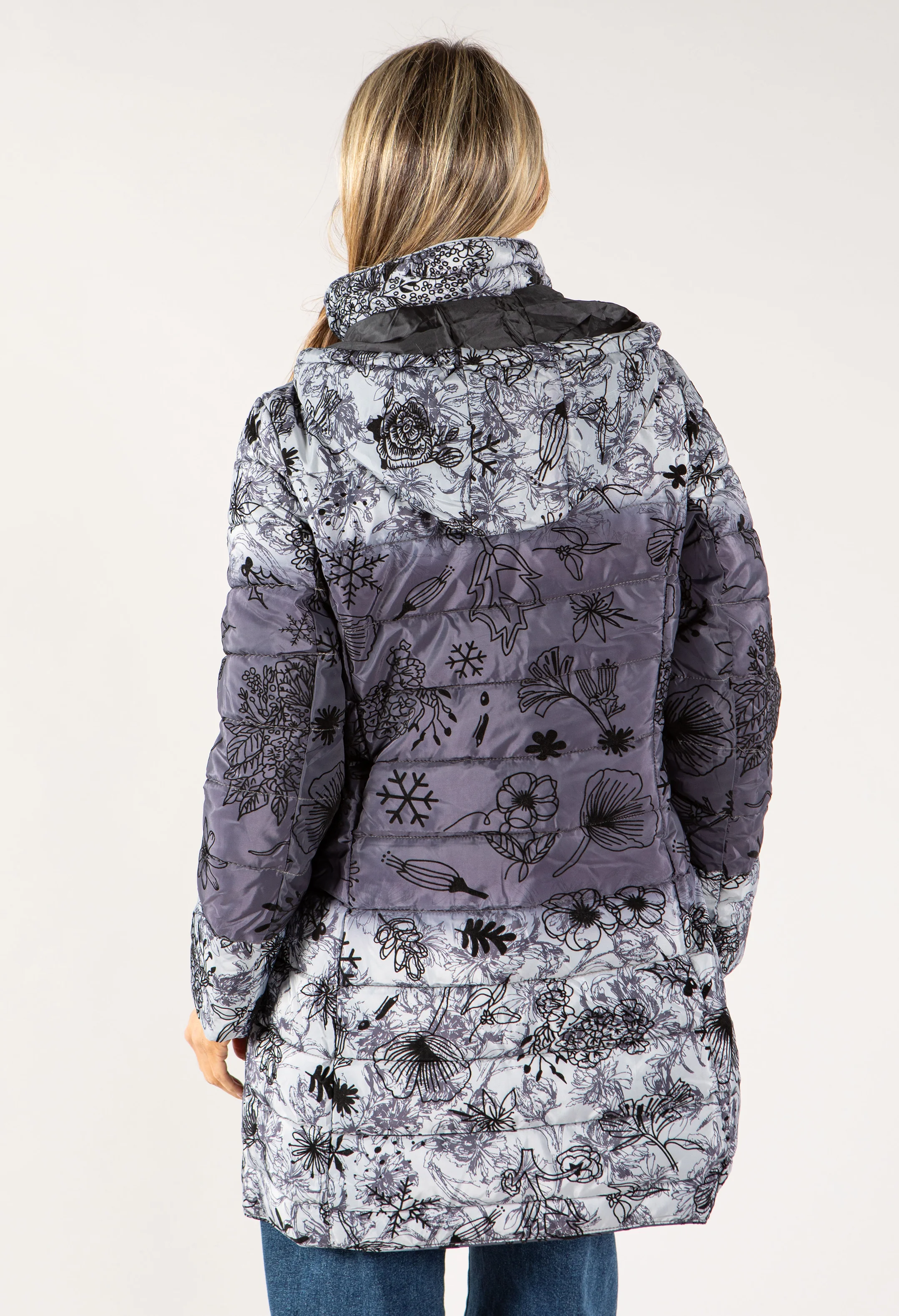 Floral Print Thermal Coat - Image 3