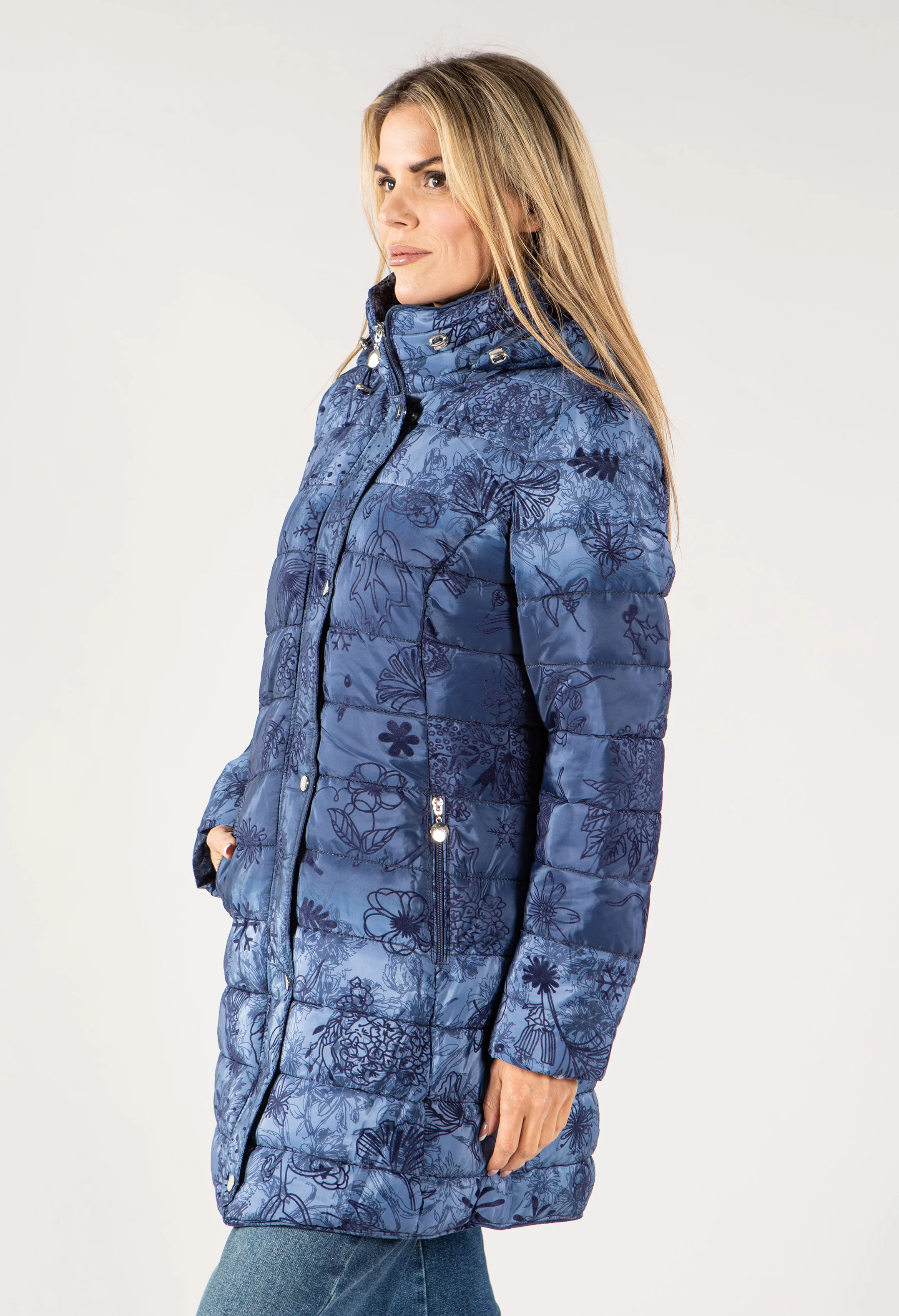 Floral Print Thermal Coat - Image 6
