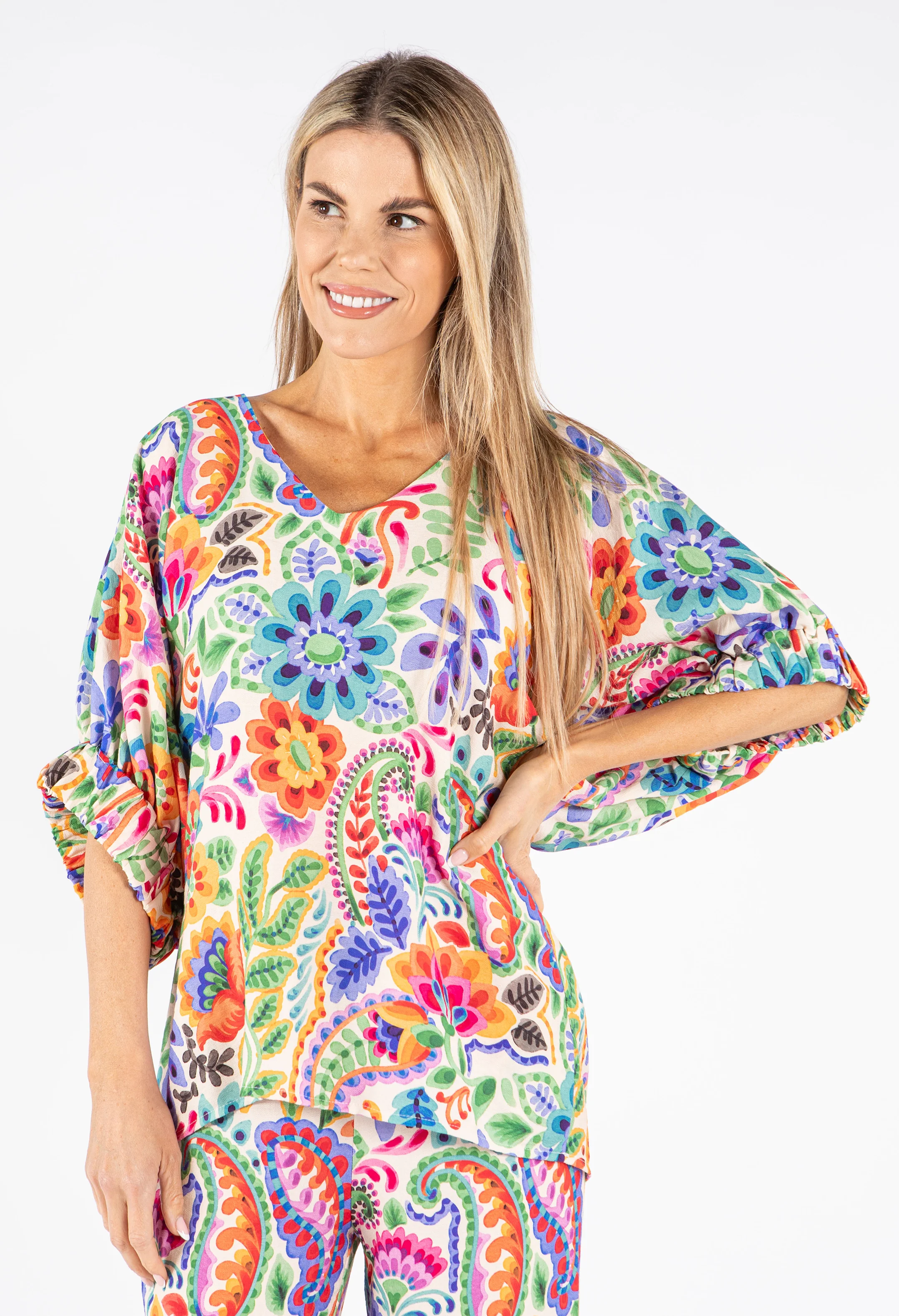 Floral Print Tunic Blouse - Image 3