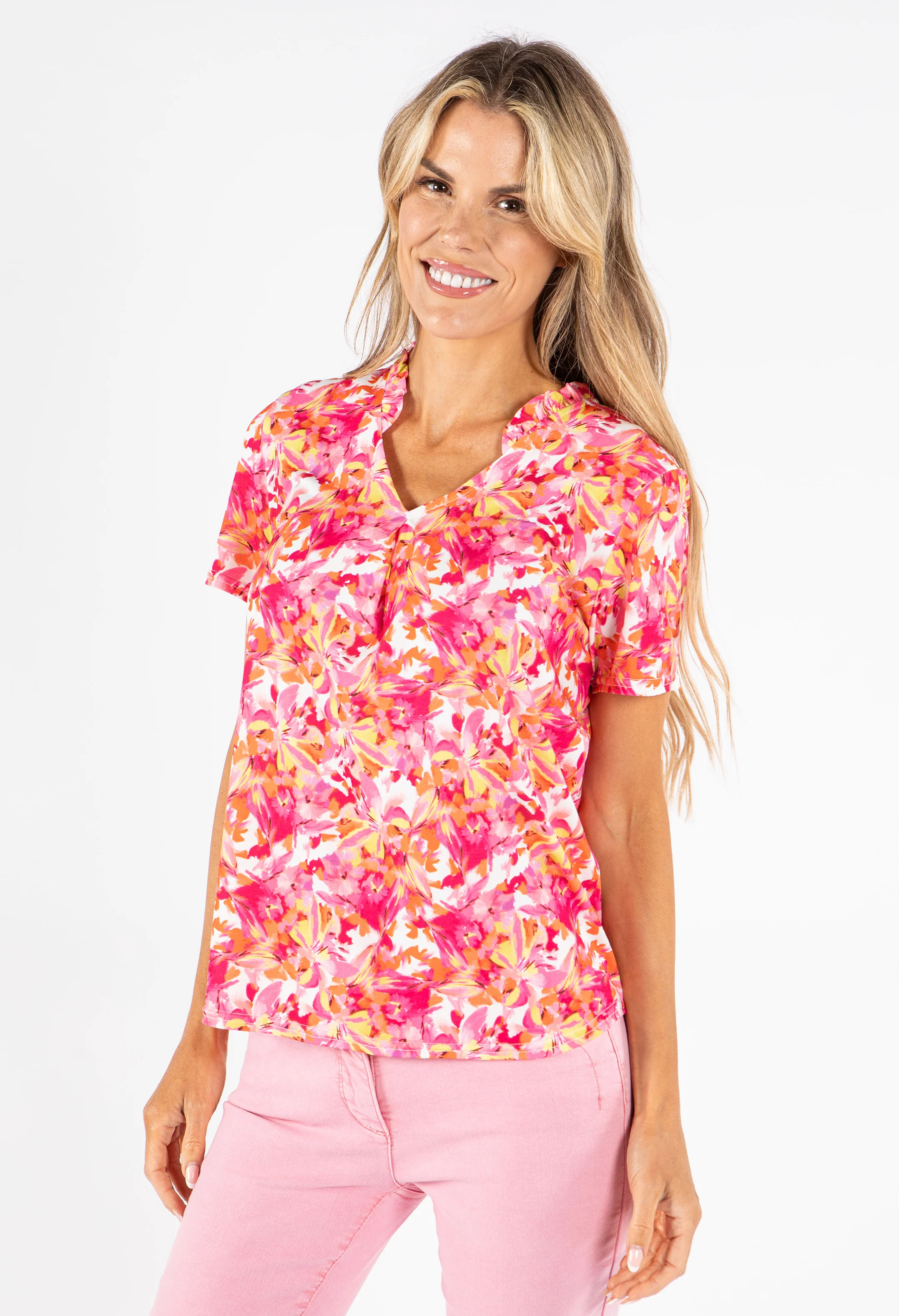 Floral Print V-Neck Top - Image 2