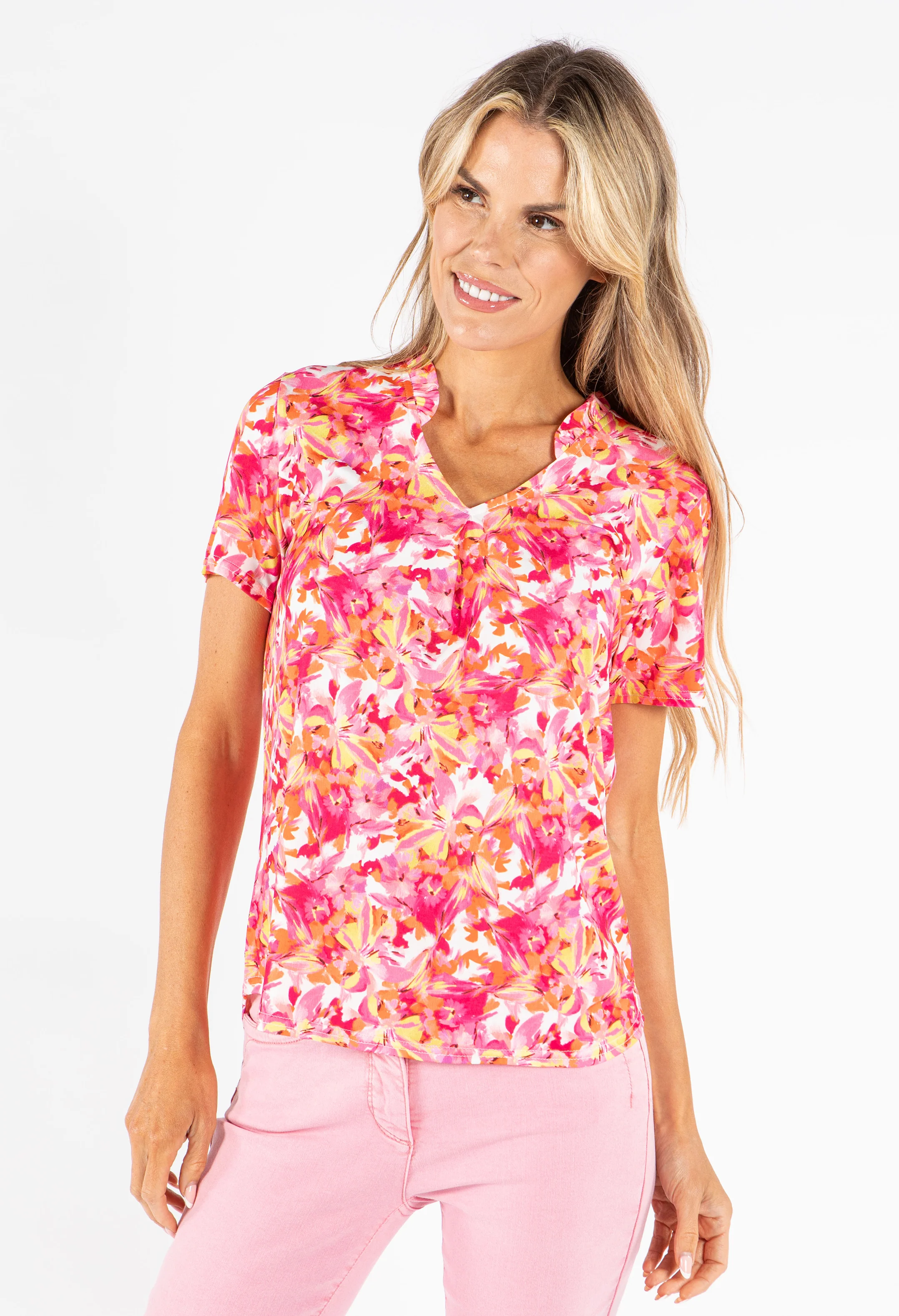 Floral Print V-Neck Top - Image 3