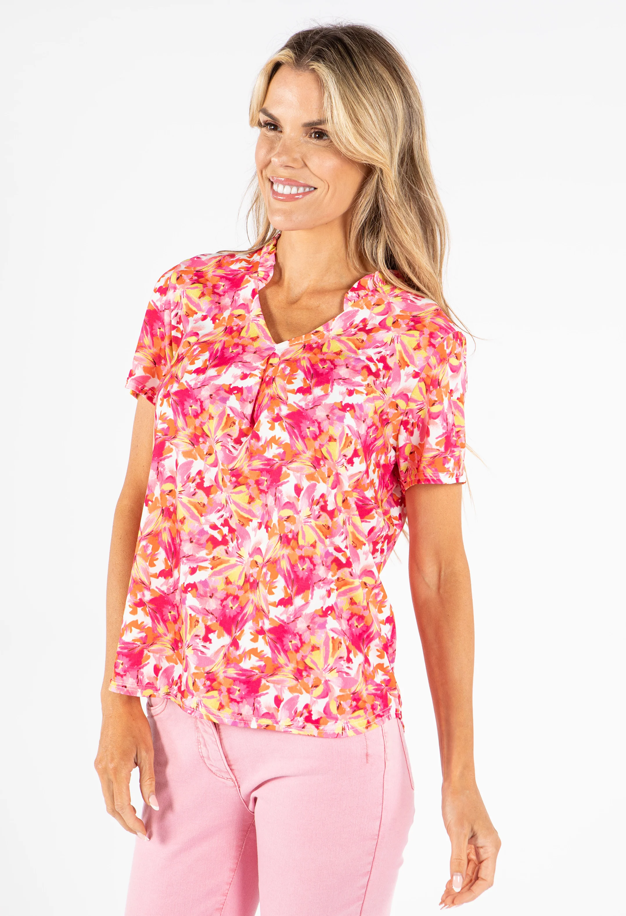 Floral Print V-Neck Top - Image 4