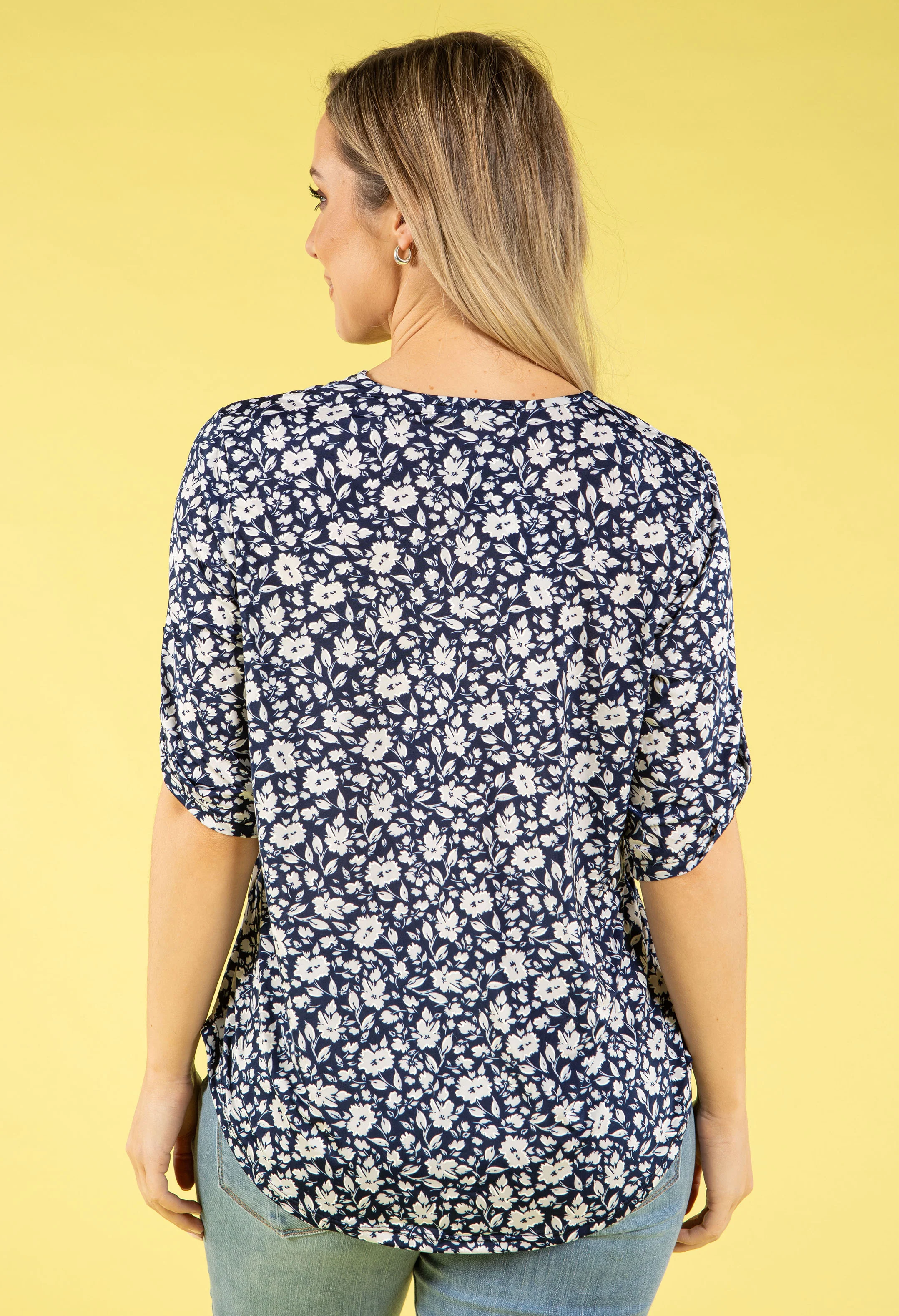 Floral Print V-Neck Top - Image 4