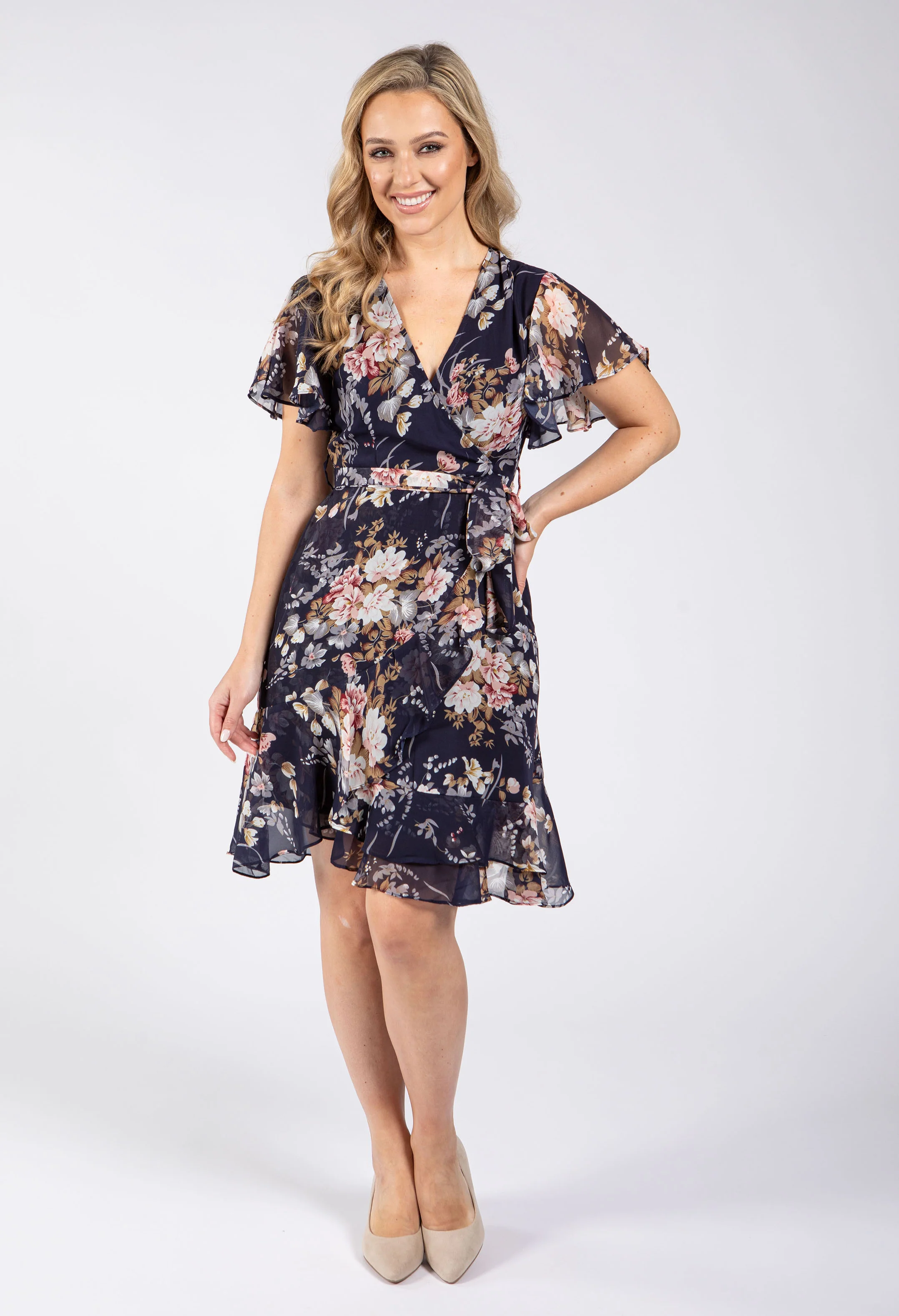 Floral Print Wrap Dress