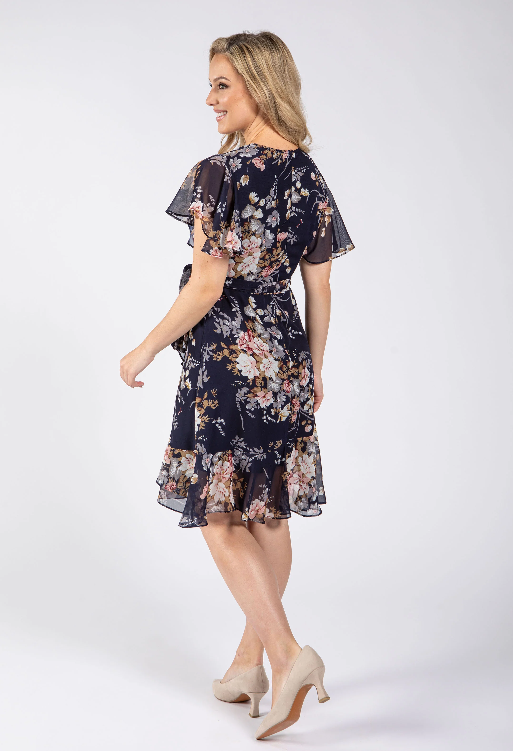 Floral Print Wrap Dress - Image 4