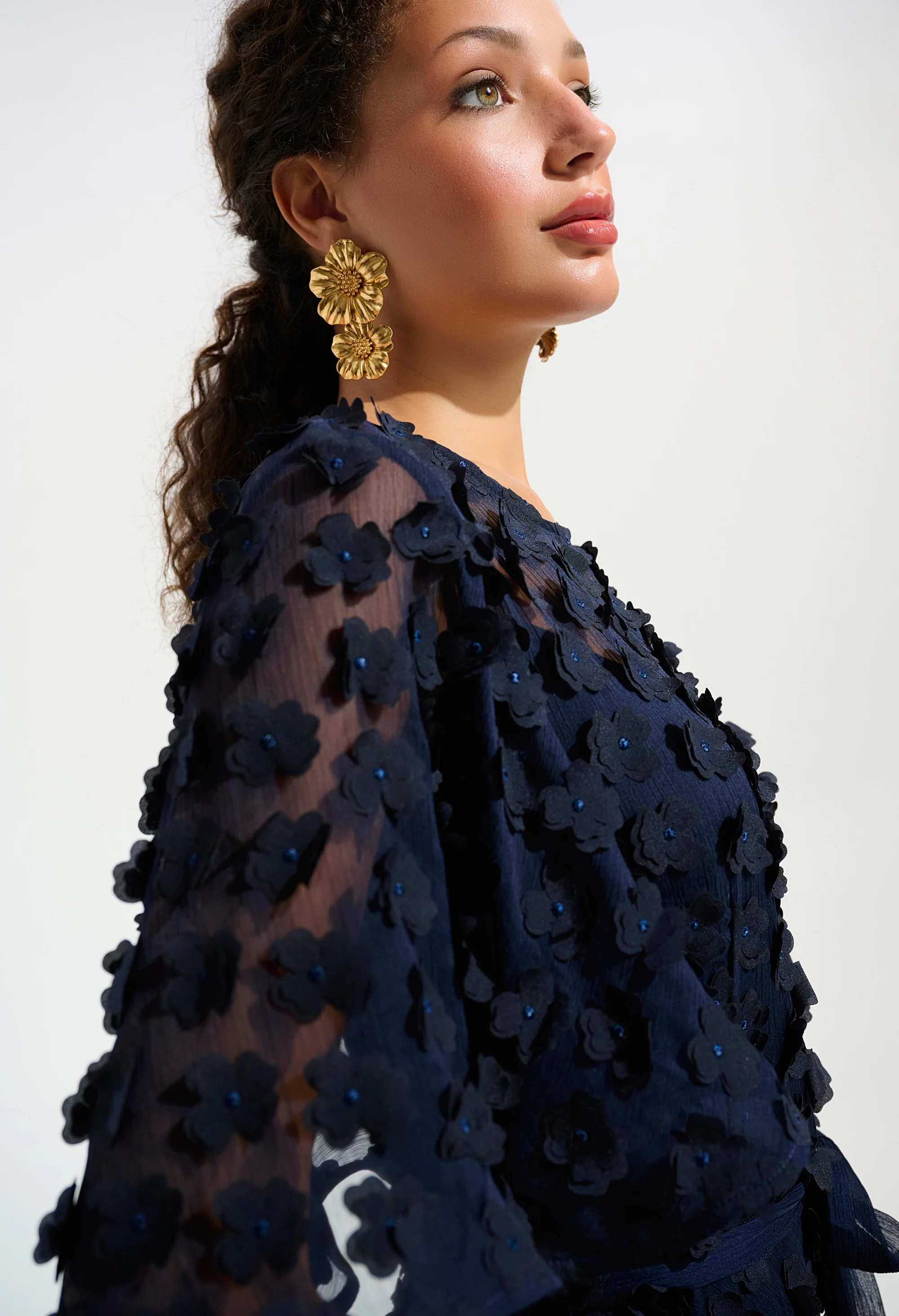 Floral Puff Sleeve Dress - Image 3