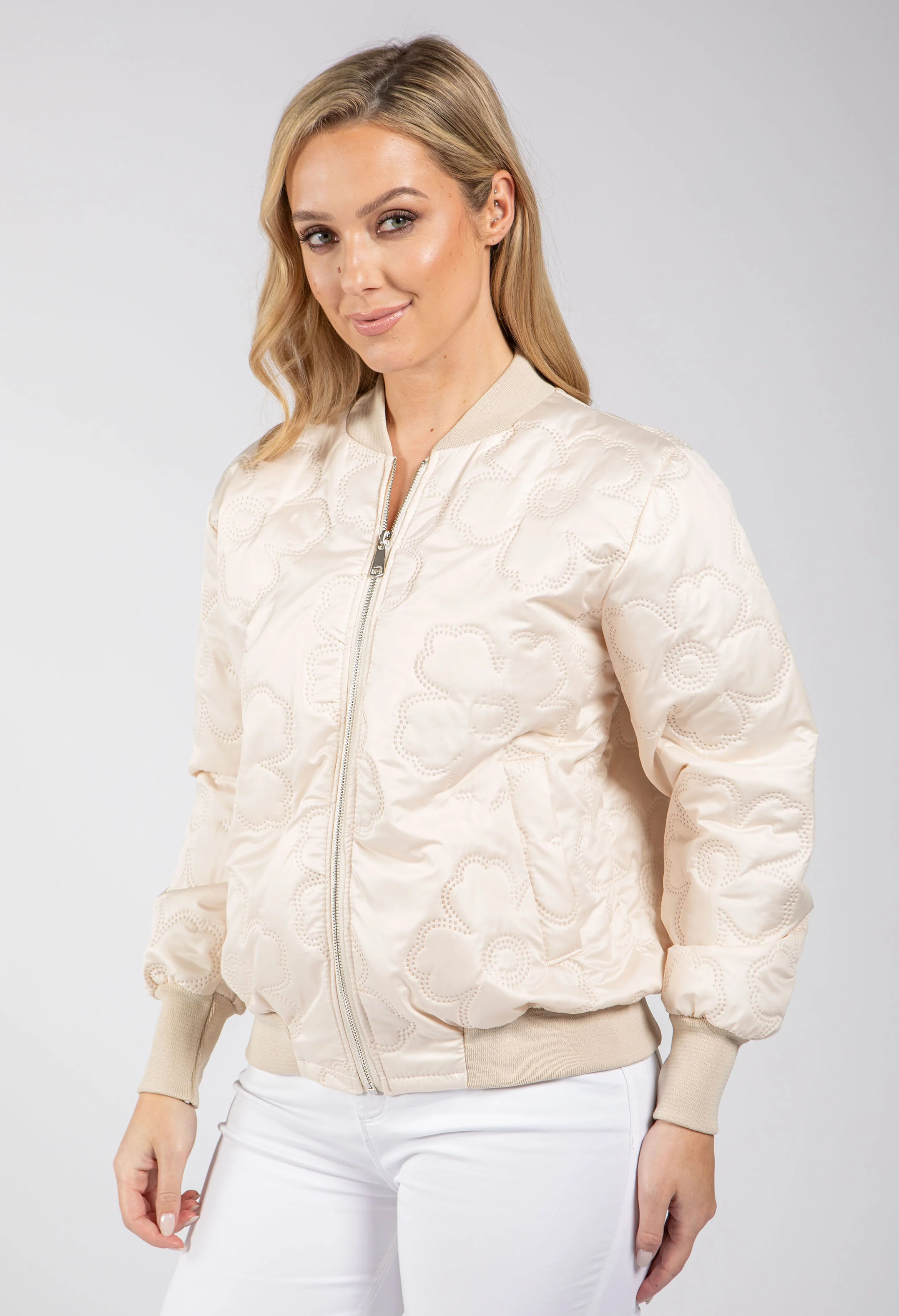 Floral Quilt Bomber Jacket - Image 2