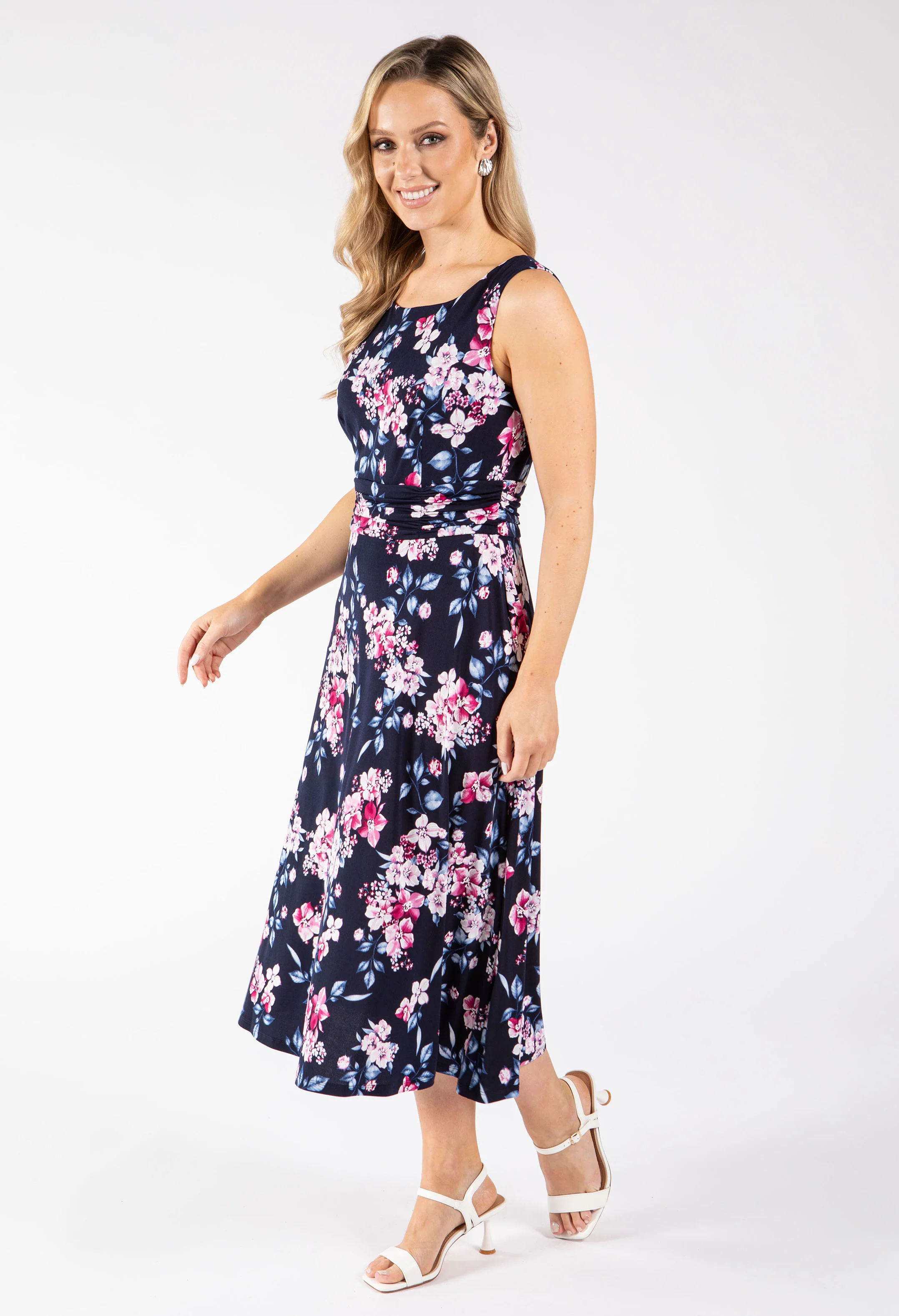 Floral Sleeveless Midi Dress - Image 3