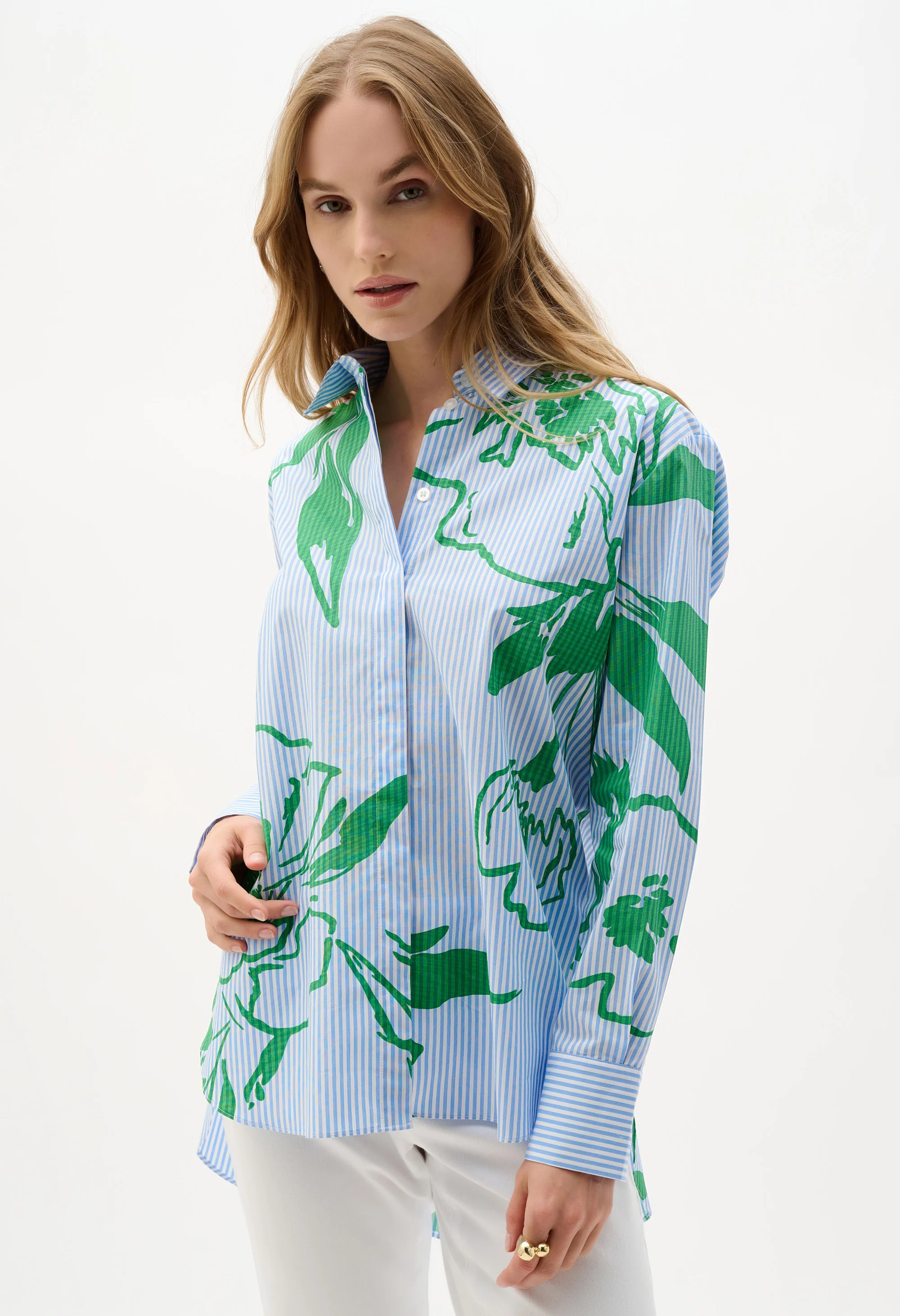 Floral Striped Casual Shirt - Image 2