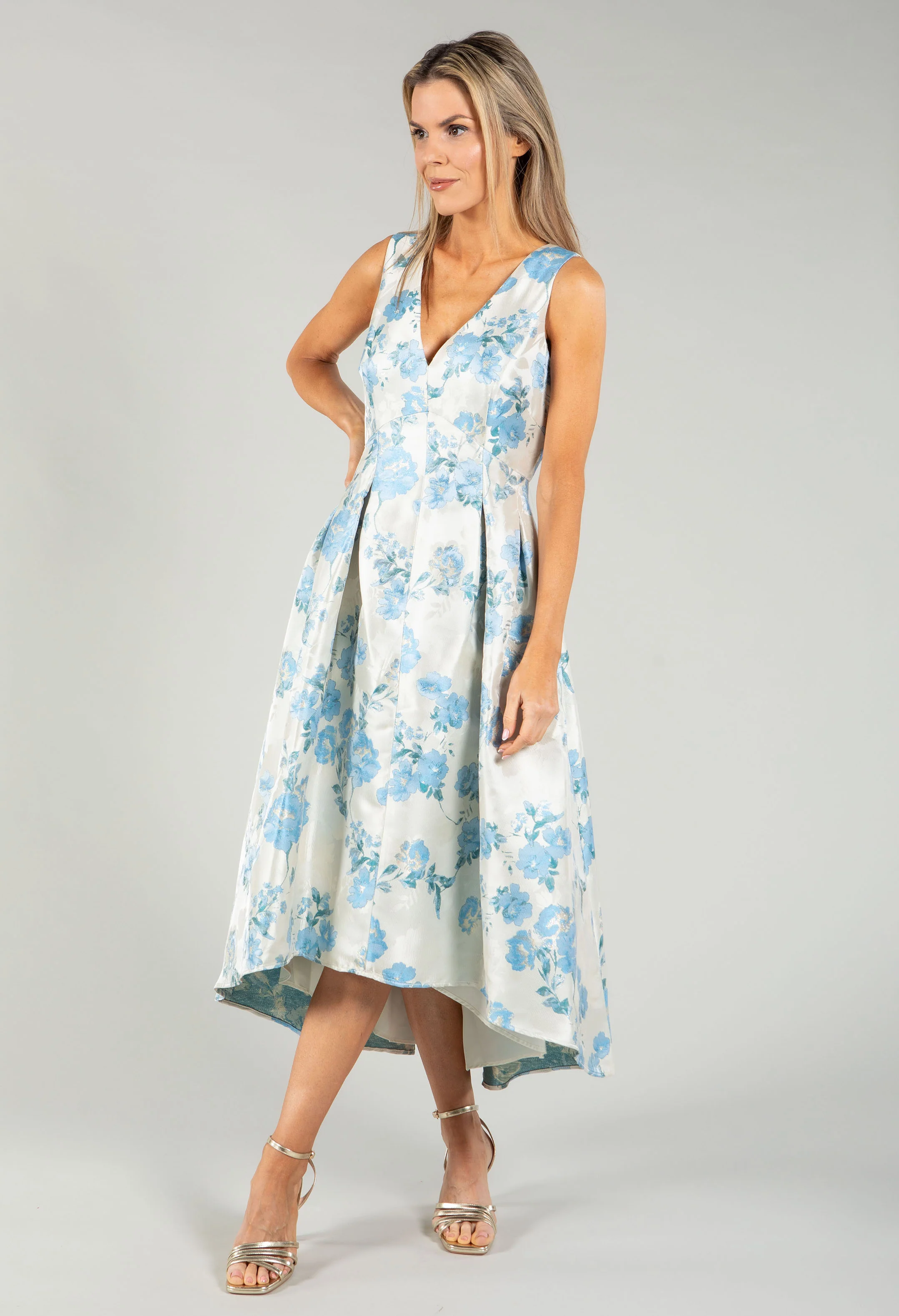 Floral V-Neck Midi Dress - Image 5