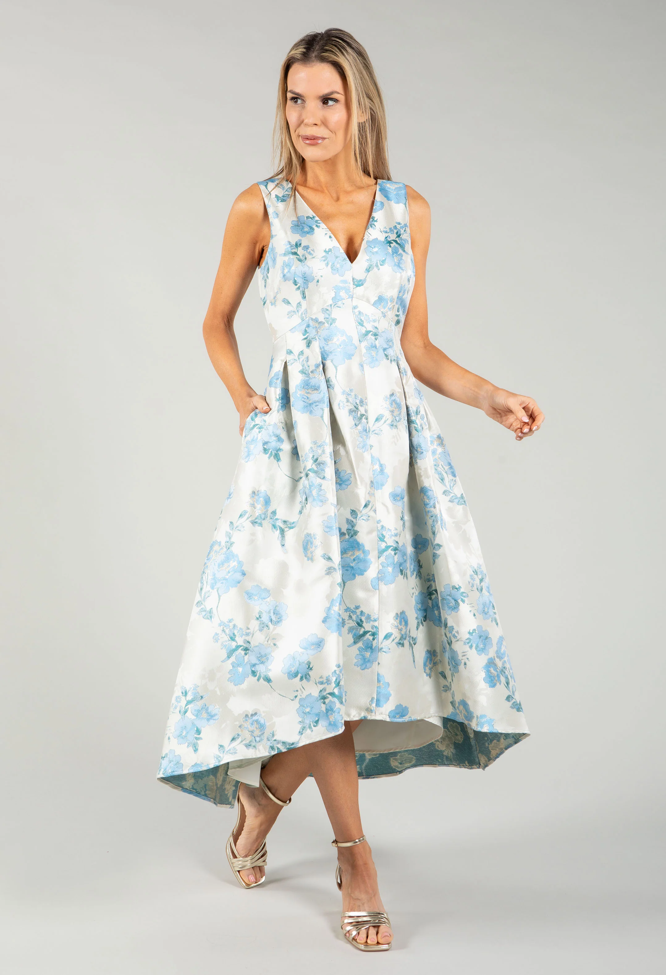 Floral V-Neck Midi Dress - Image 6