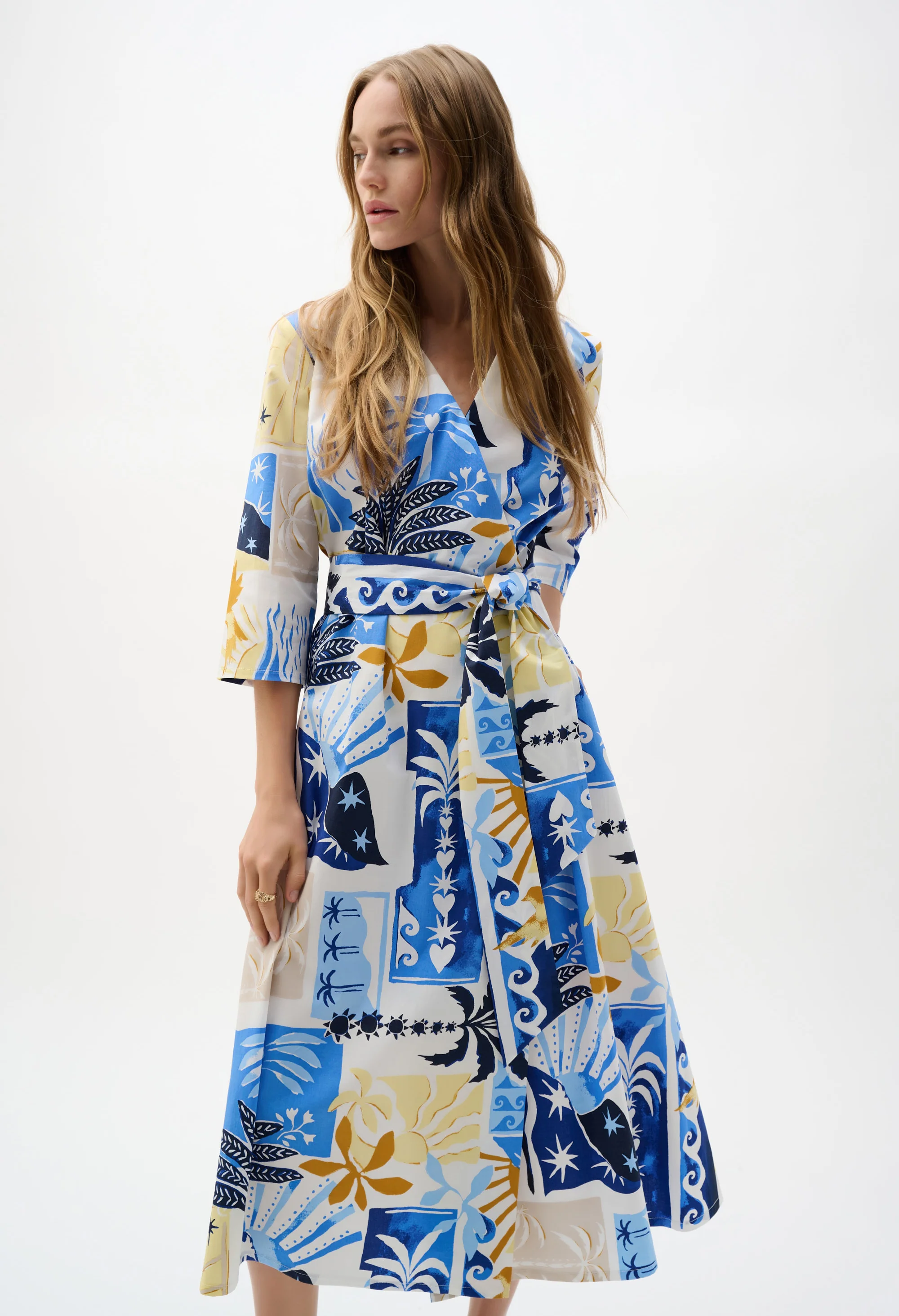 Floral V-neck Wrap Dress - Image 5