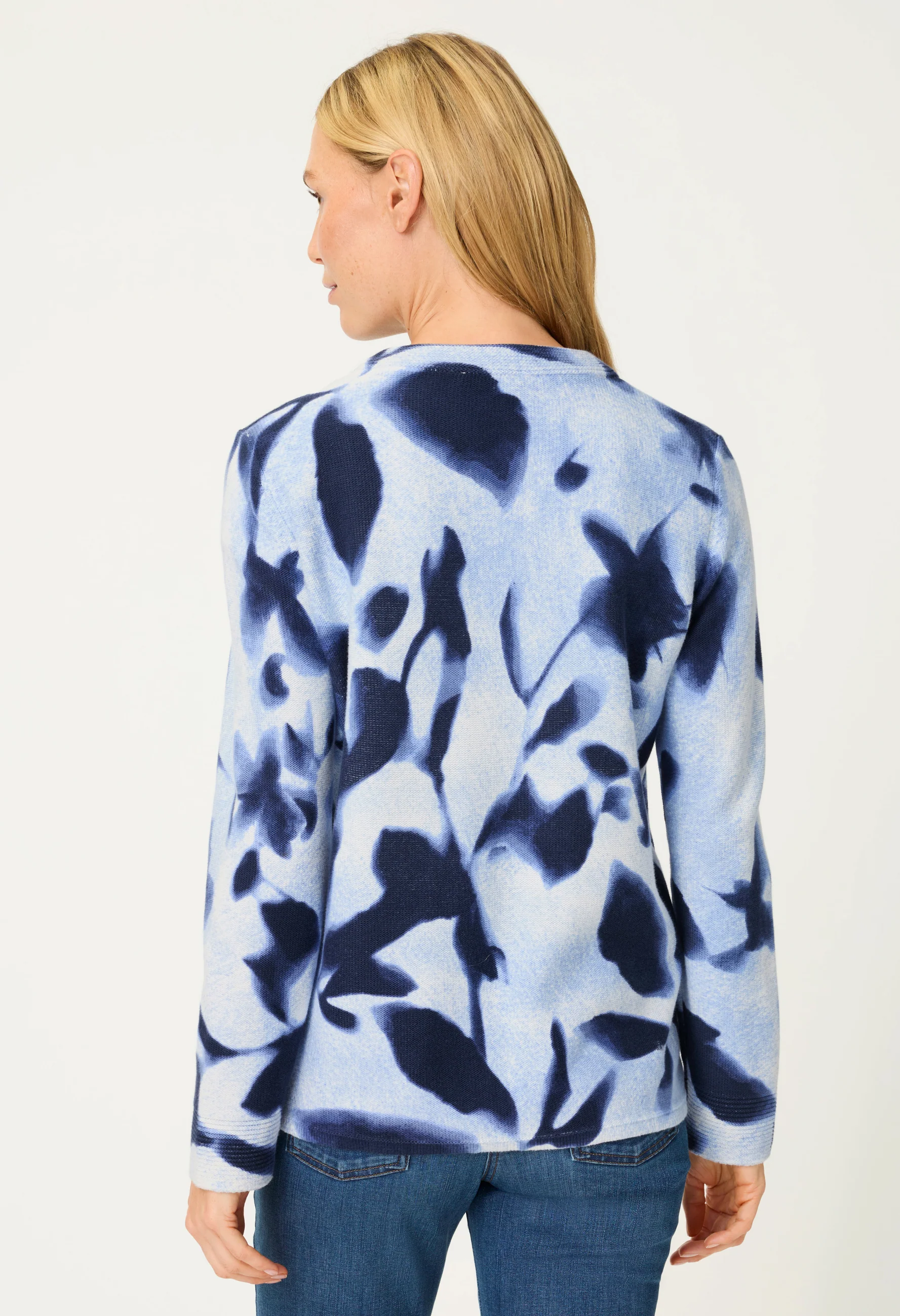 Floral Zip-Up Knit Cardigan - Image 3