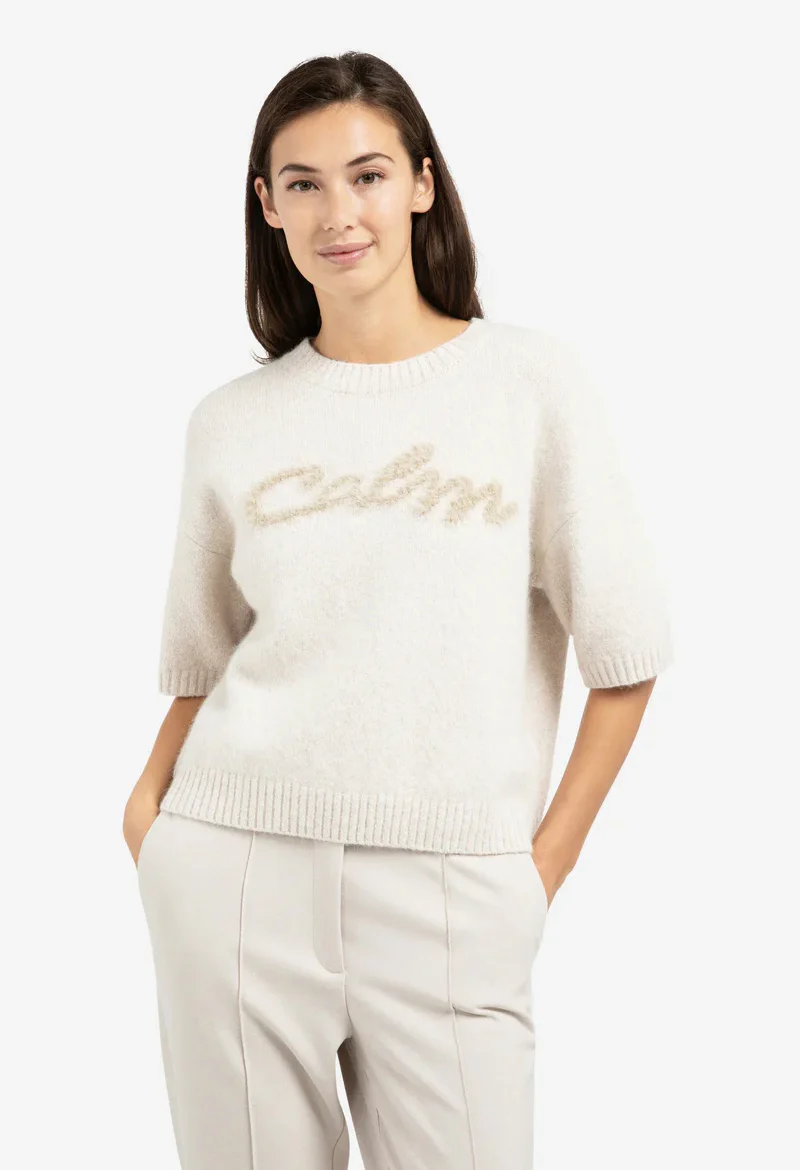 Fluffy Short Sleeve Knit Jumper - Image 2