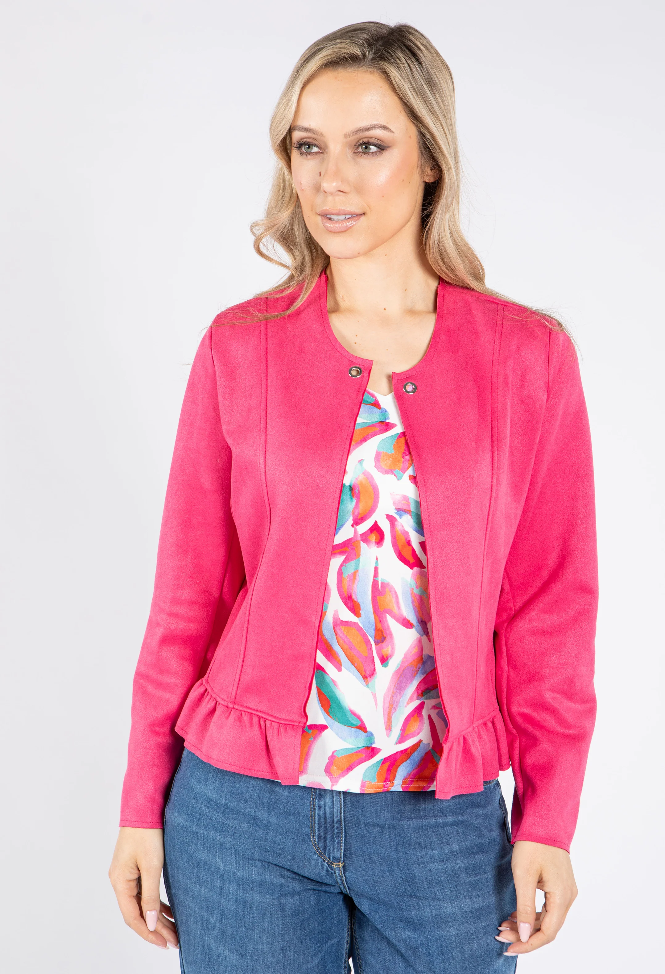 Frill Hem Suedette Jacket - Image 12