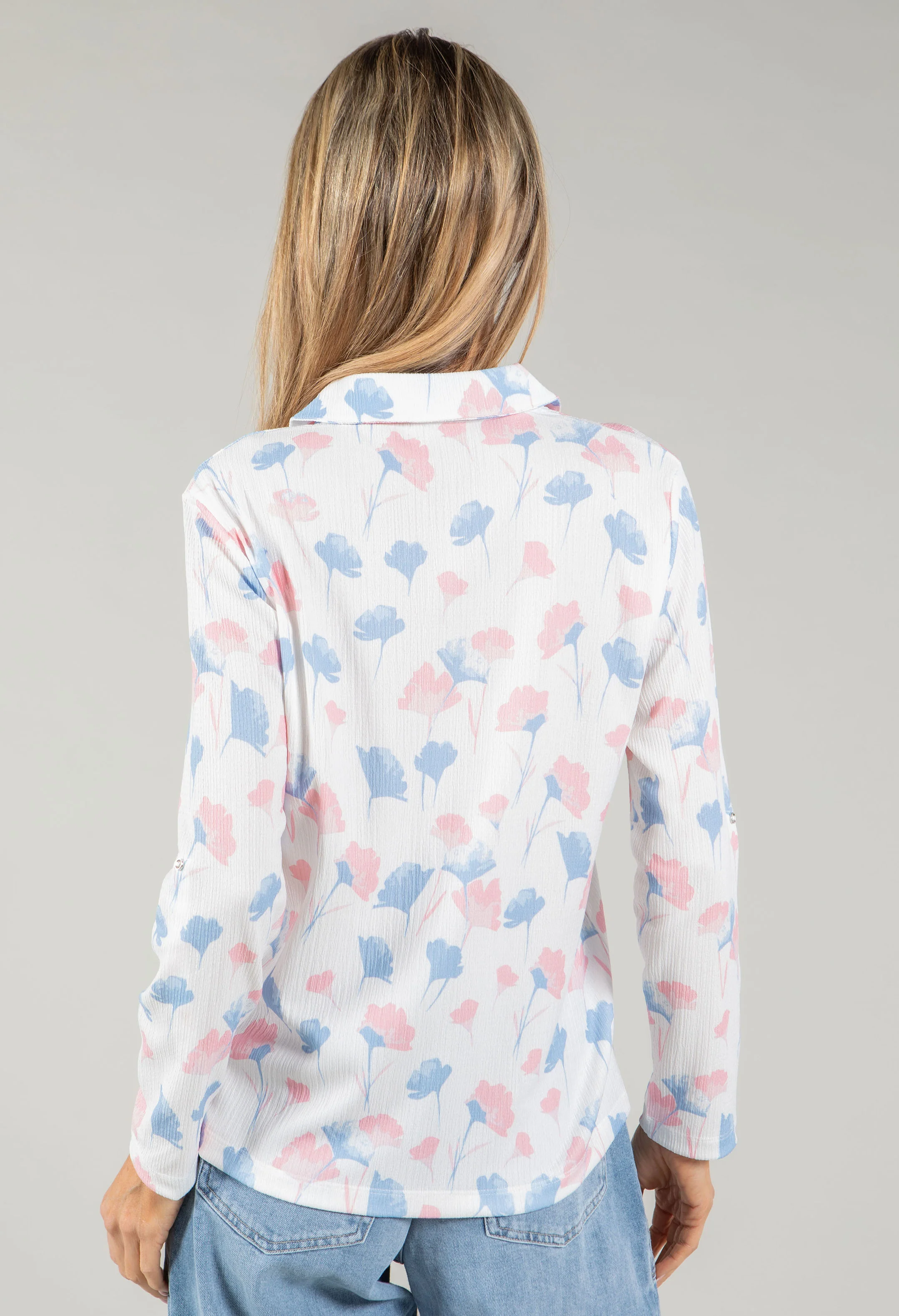 Front Pocket Floral Blouse - Image 6