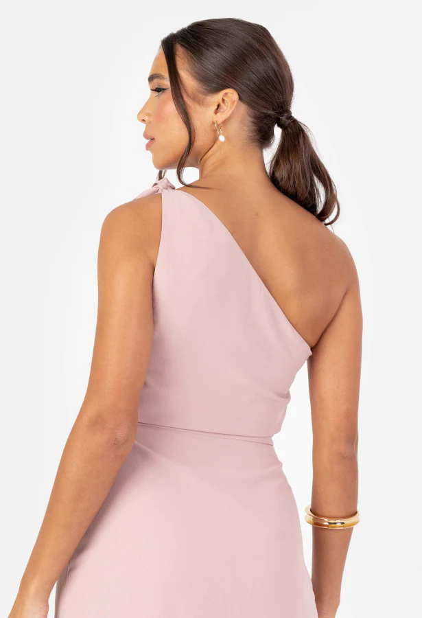 Floral Embellished Self-Tie One Shoulder Maxi Dress - Image 4