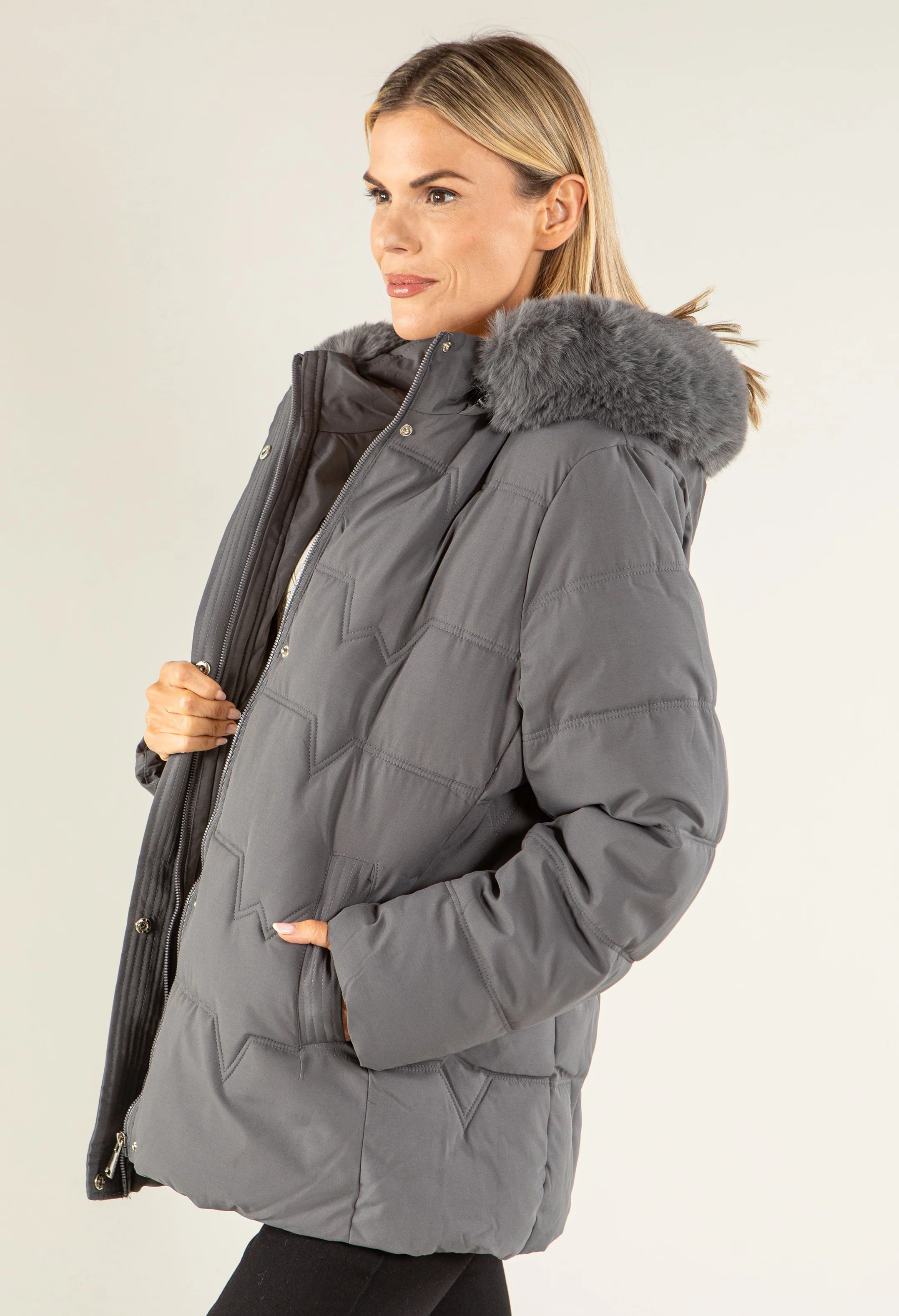 Fur Lined Hooded Coat - Image 7