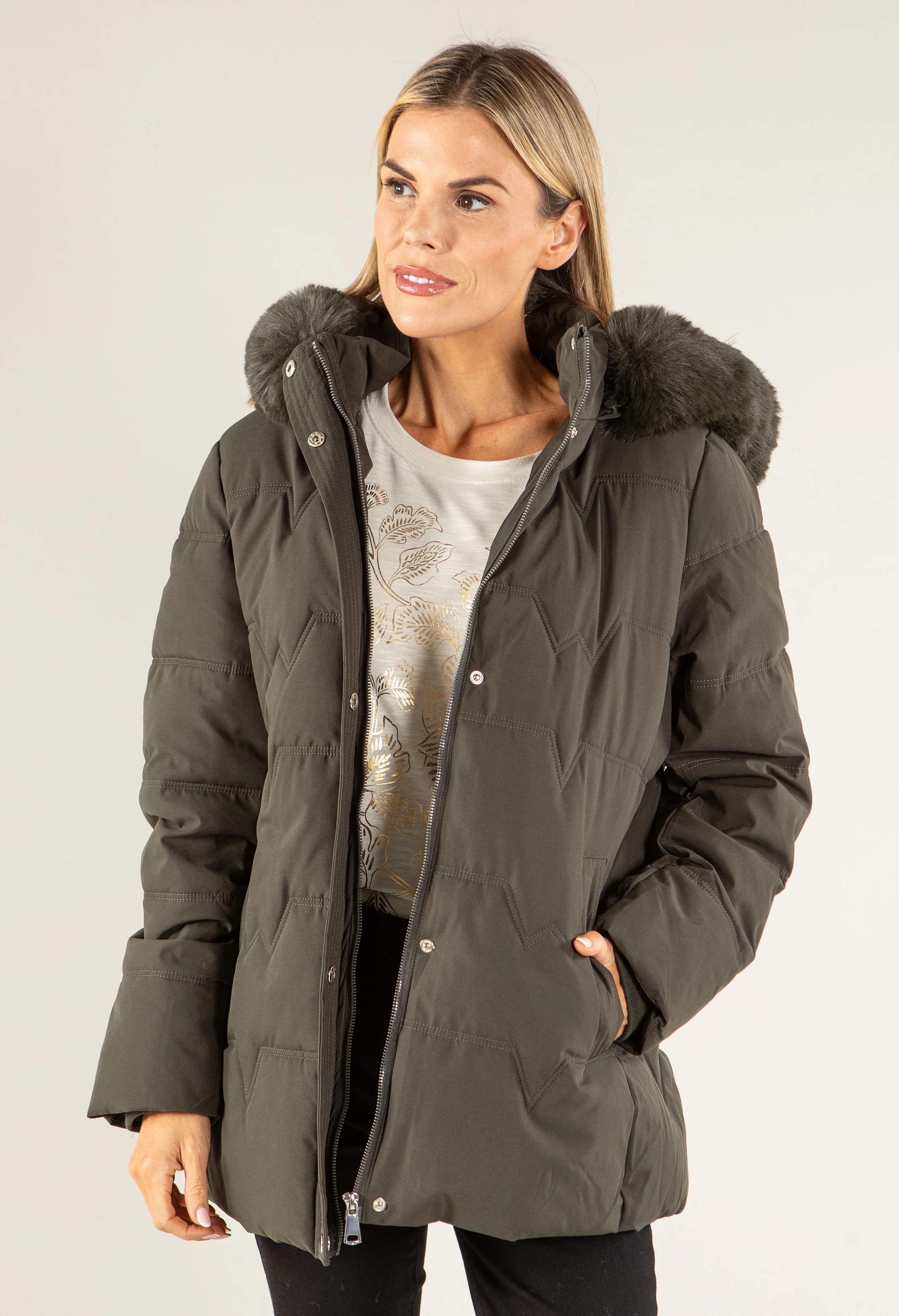 Fur Lined Hooded Coat - Image 9