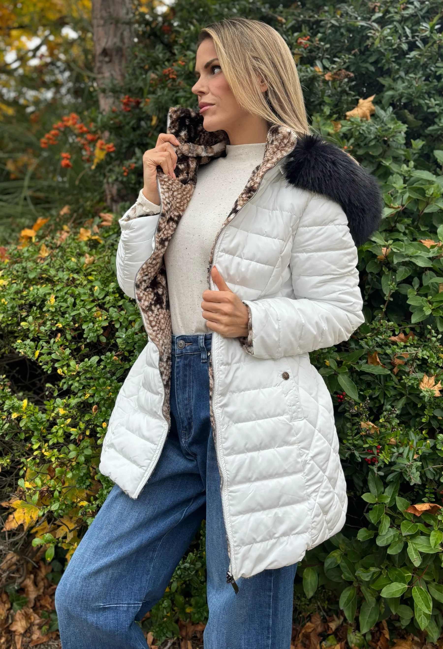 Fur Lined Reversible Padded Coat - Image 17