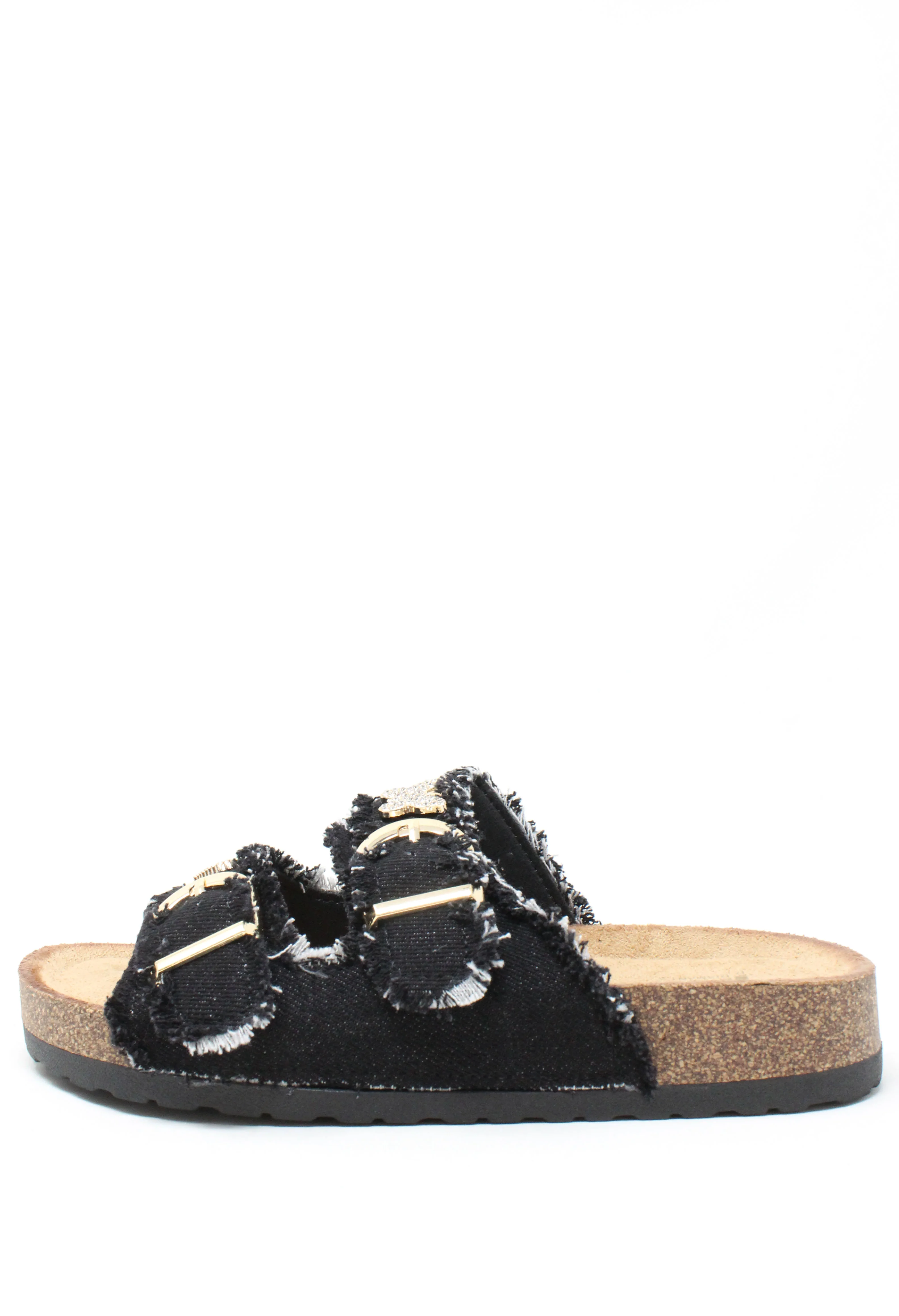 Gem Studded Denim Sandals - Image 2