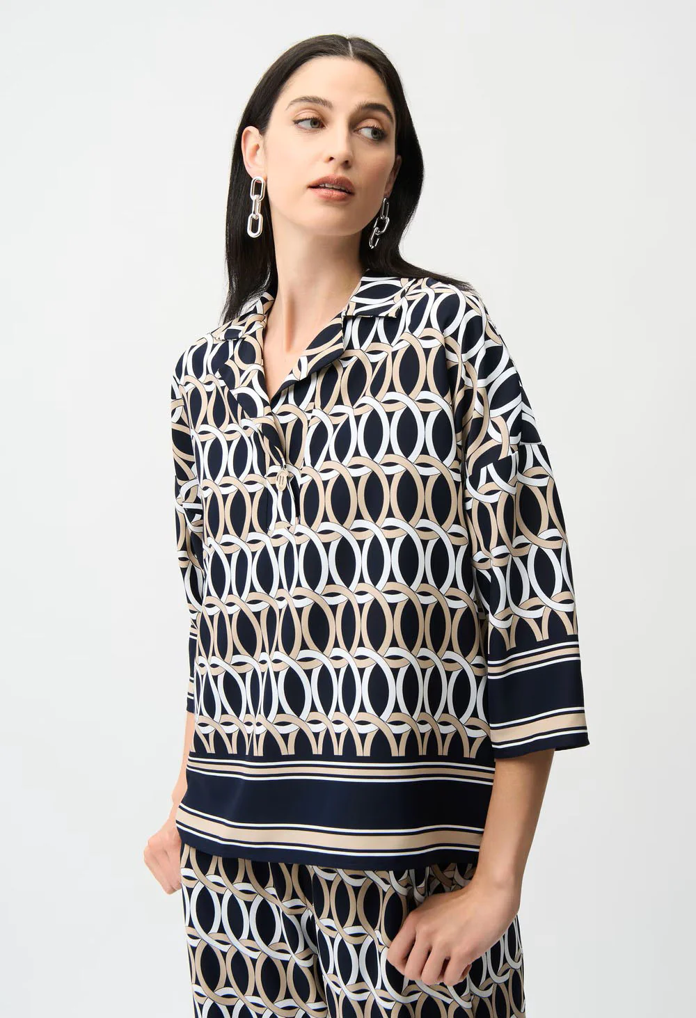 Geometric Button Closure Shirt