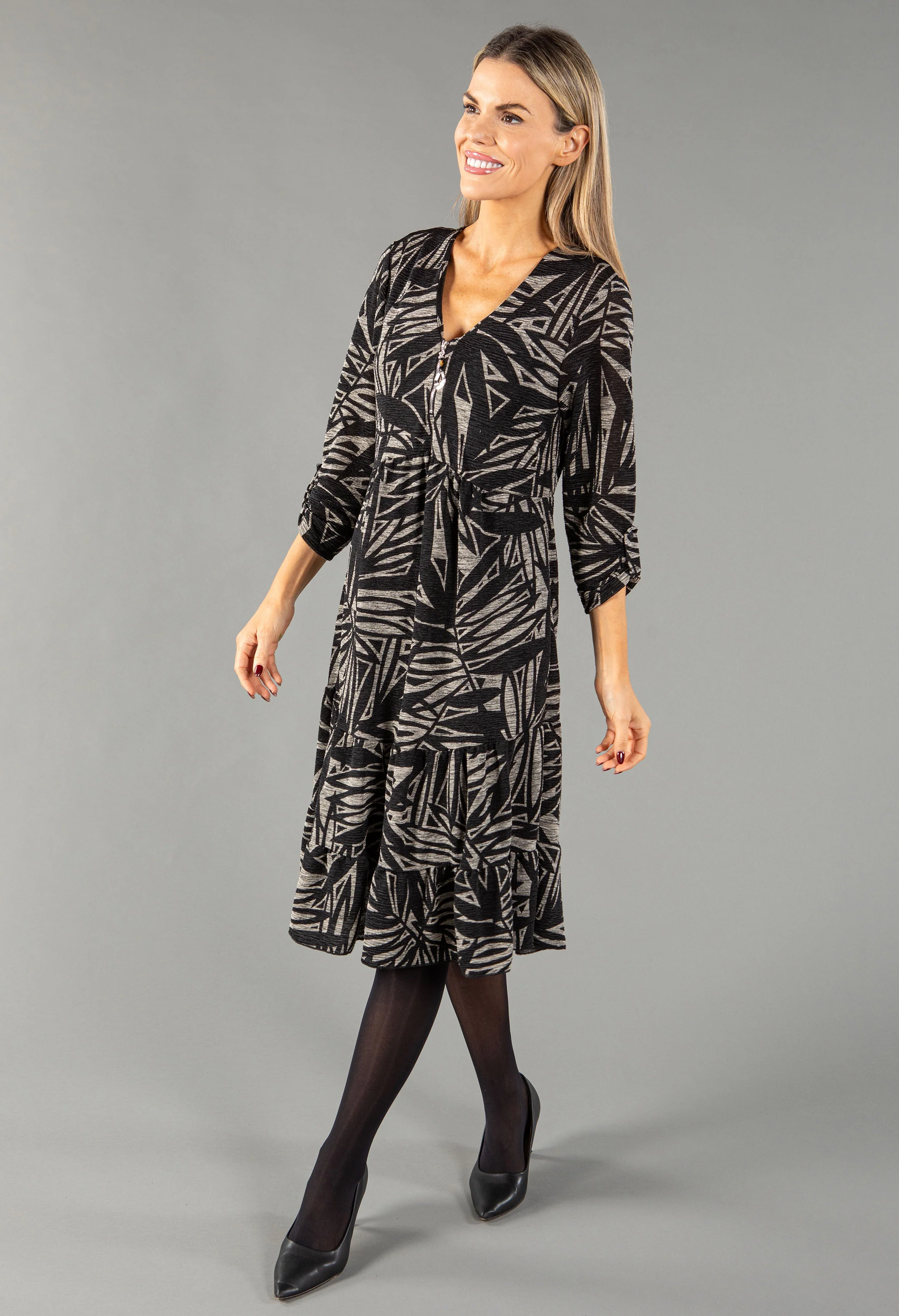 Geometric Print Midi Dress - Image 3