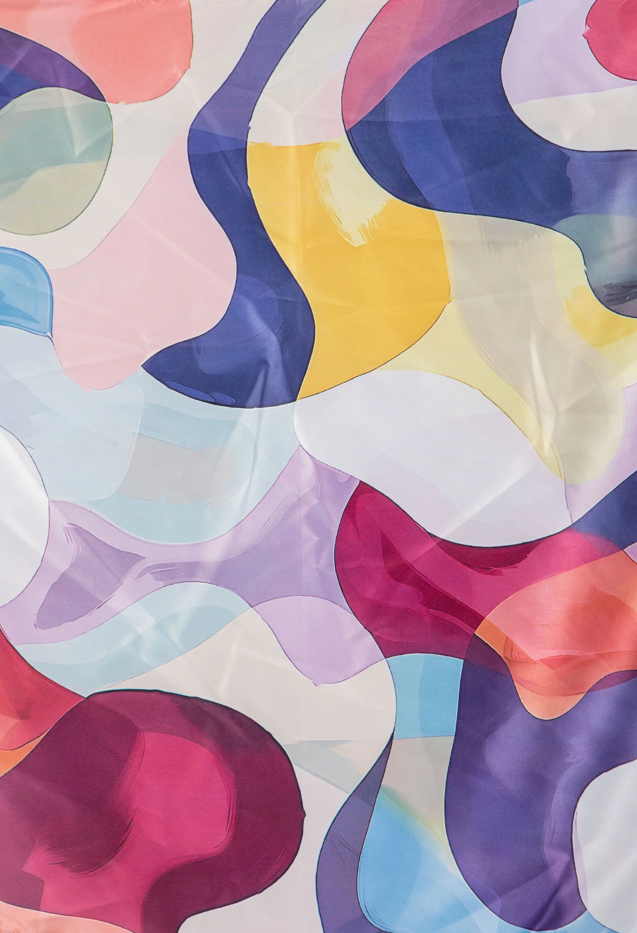 Geometric Print Satin Touch Scarf - Image 3