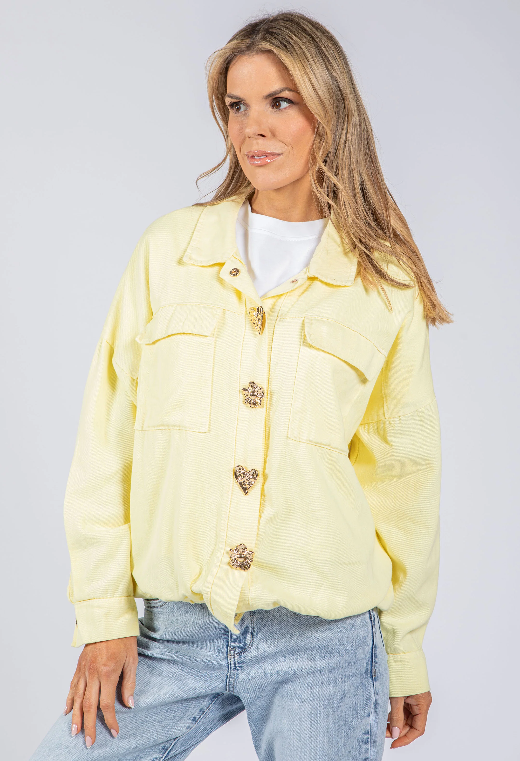 Gold Brooch Detail Denim Jacket - Image 13