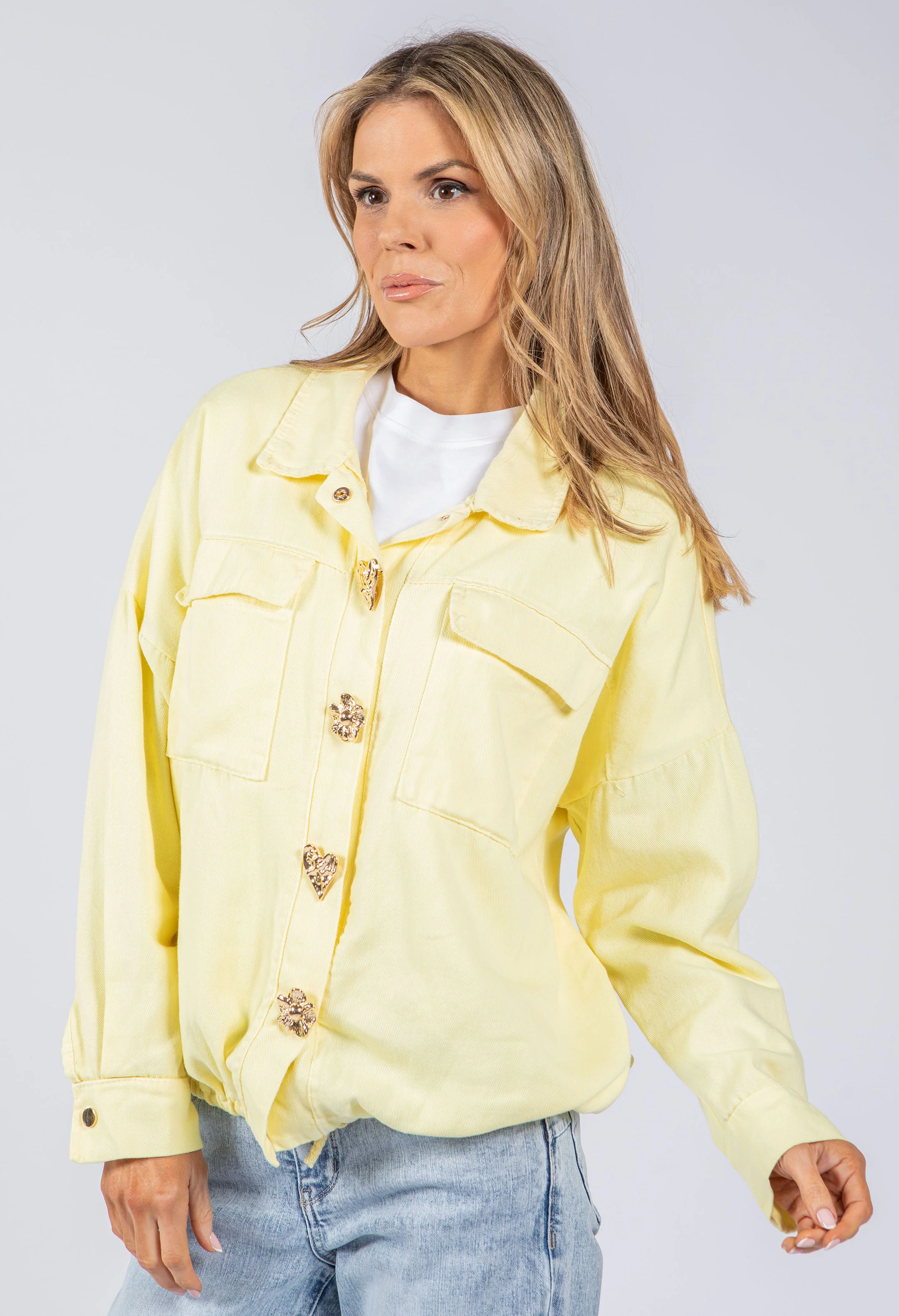 Gold Brooch Detail Denim Jacket - Image 14