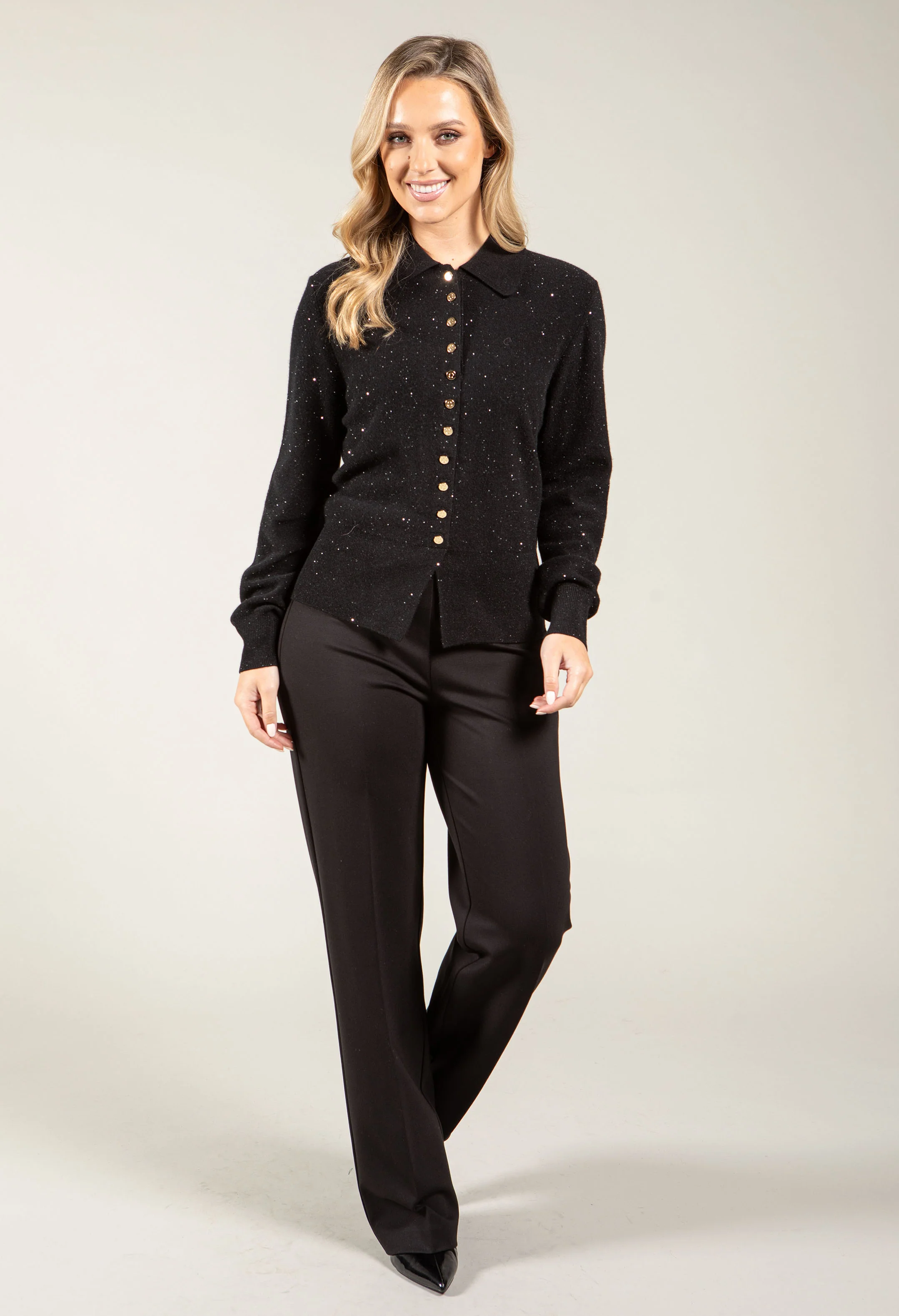 Gold Button Knit Cardigan - Image 4